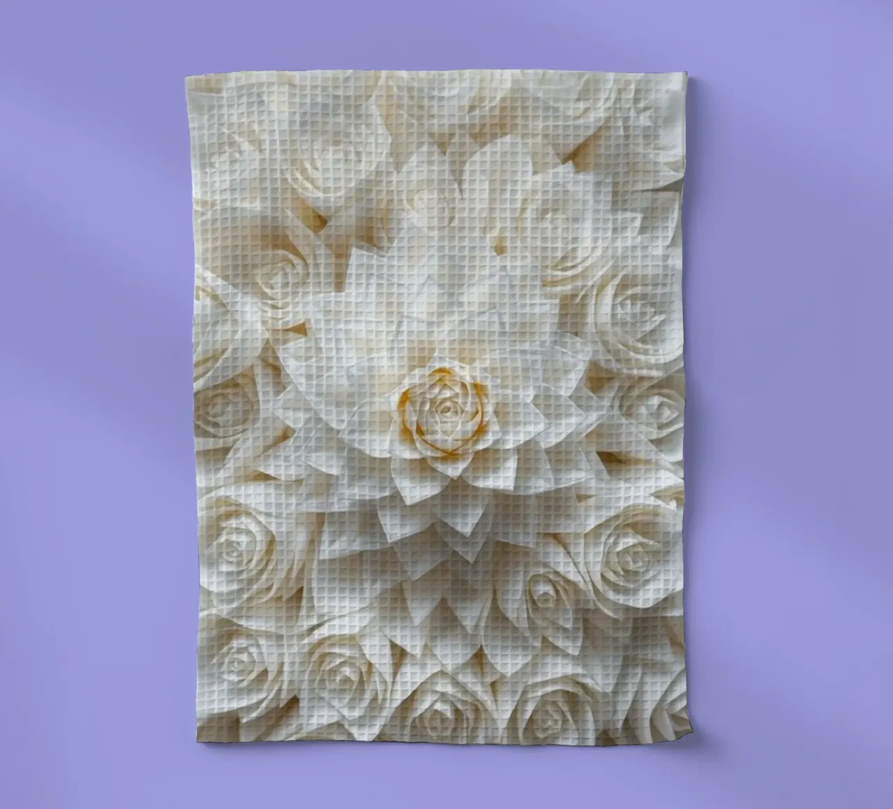 Rose bianche serene: Una composizione floreale delicata e senza tempo canovaccio da cucina da Artistic-shop