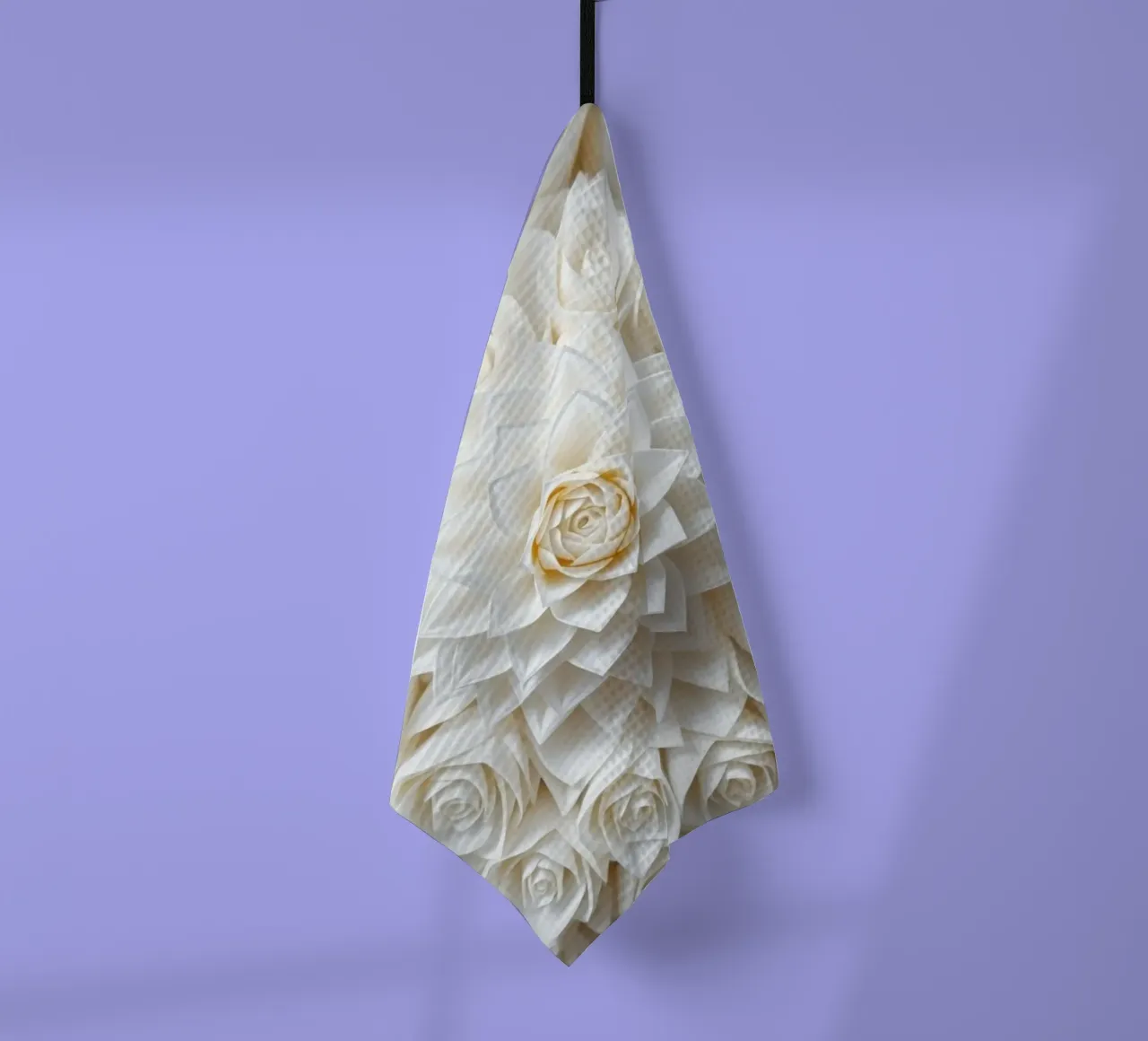 Rose bianche serene: Una composizione floreale delicata e senza tempo canovaccio da cucina da Artistic-shop