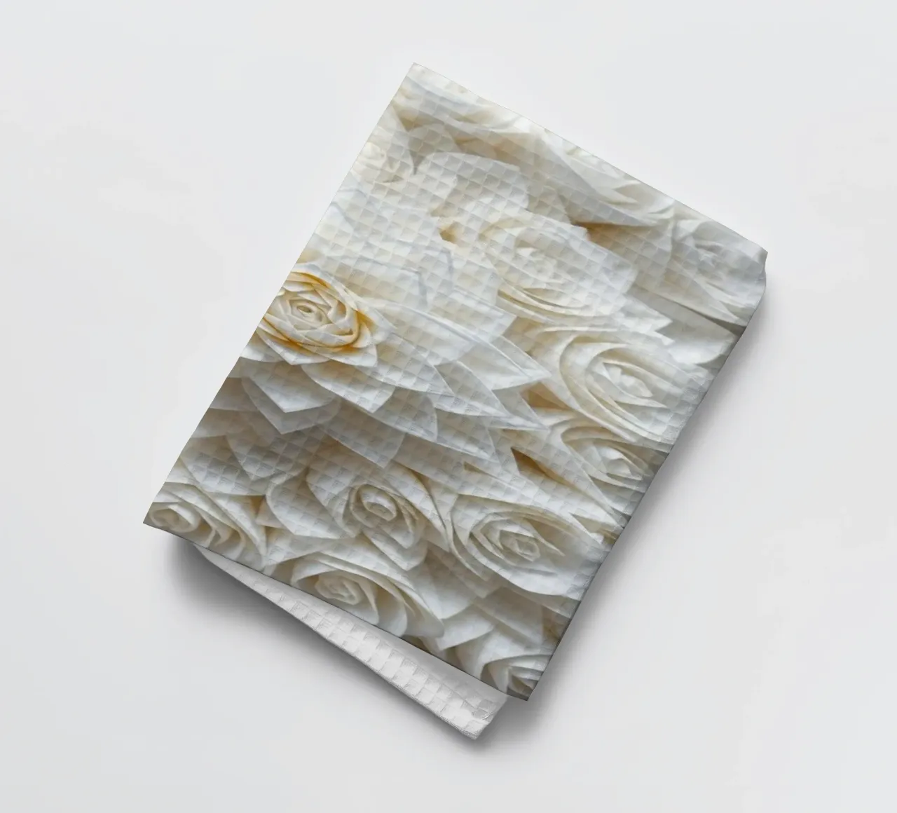 Rose bianche serene: Una composizione floreale delicata e senza tempo canovaccio da cucina da Artistic-shop