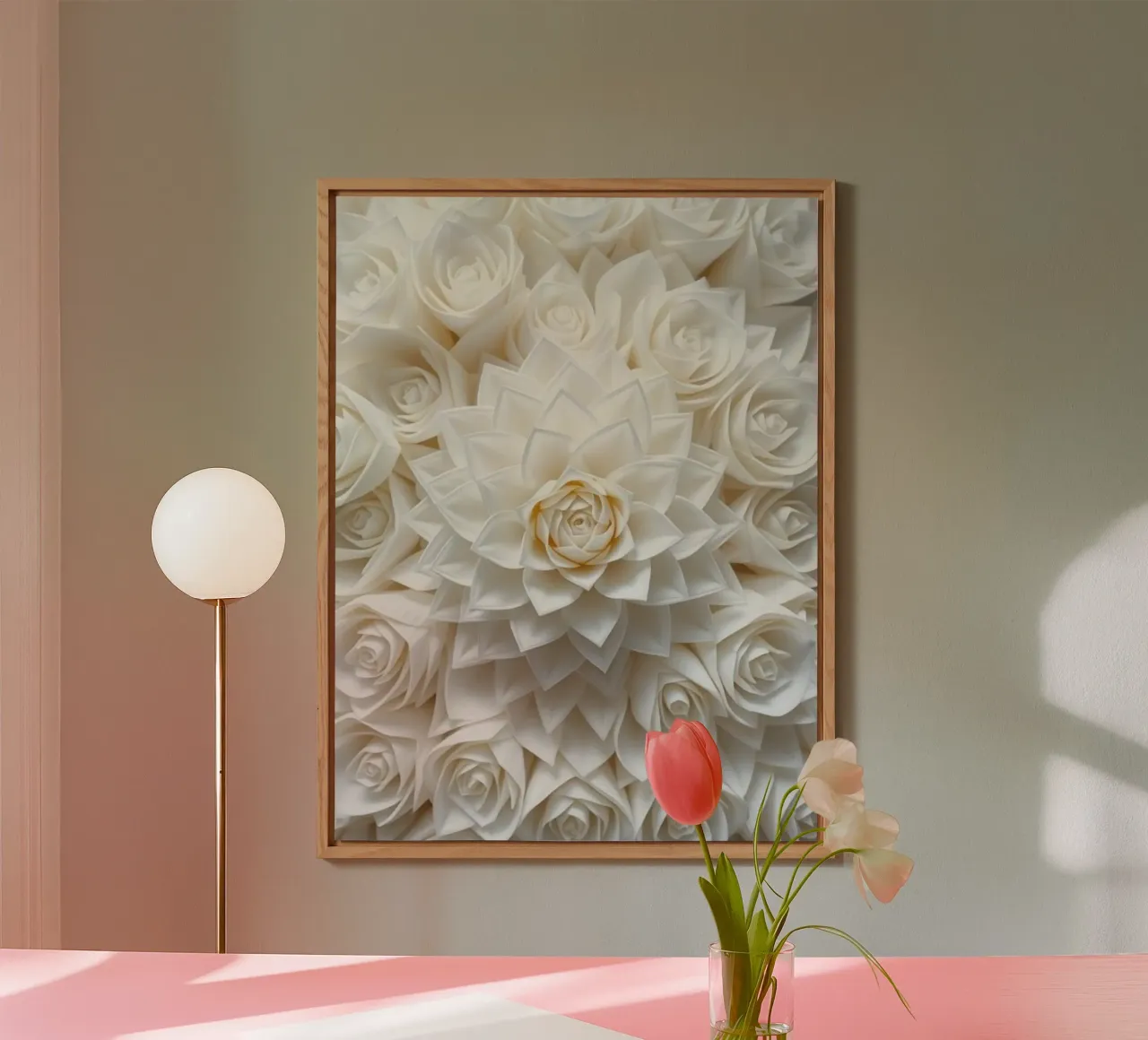 Rose bianche serene: Una composizione floreale delicata e senza tempo alluminio dibond da Artistic-shop