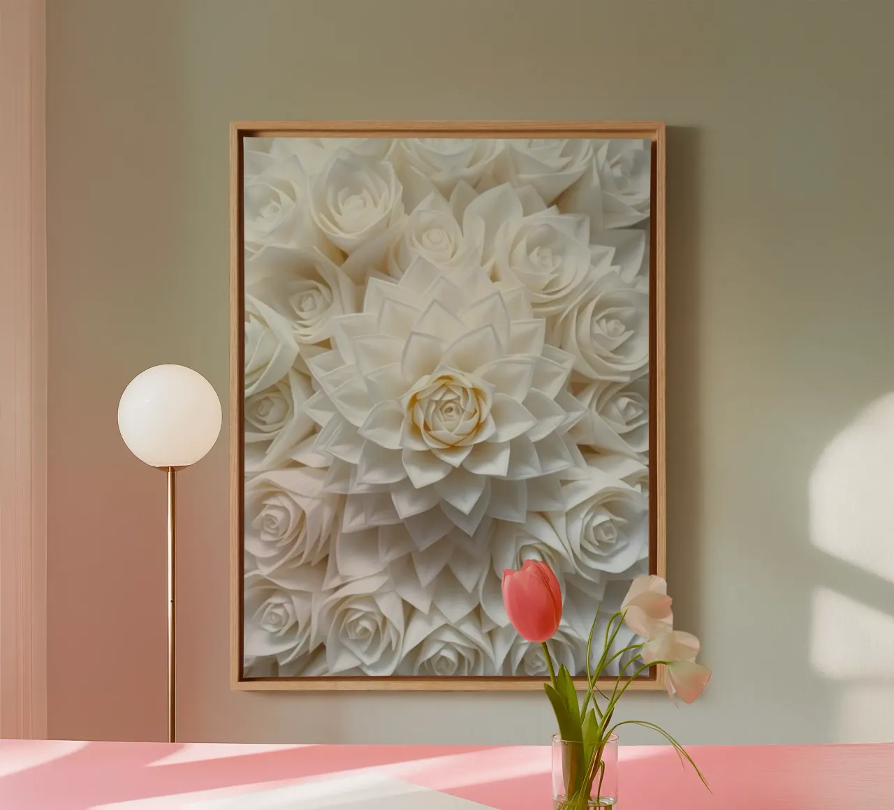 Rose bianche serene: Una composizione floreale delicata e senza tempo tela da Artistic-shop