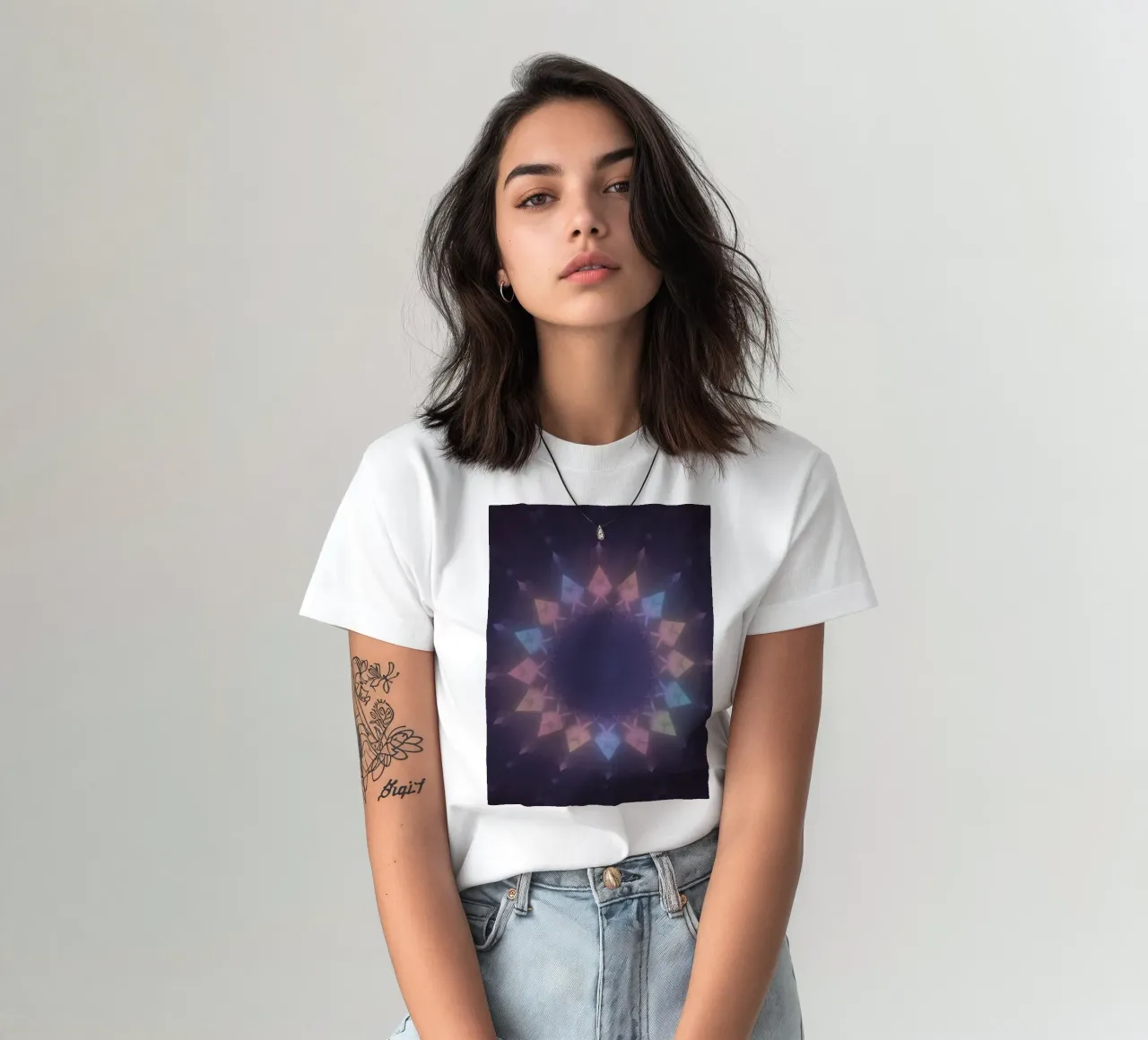 Radial Geometric Pattern with Pastel Colors t-shirt by DesignDoodle
