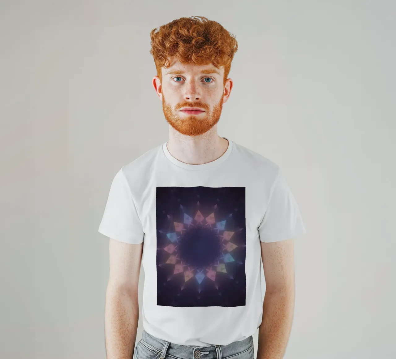 Radial Geometric Pattern with Pastel Colors t-shirt by DesignDoodle