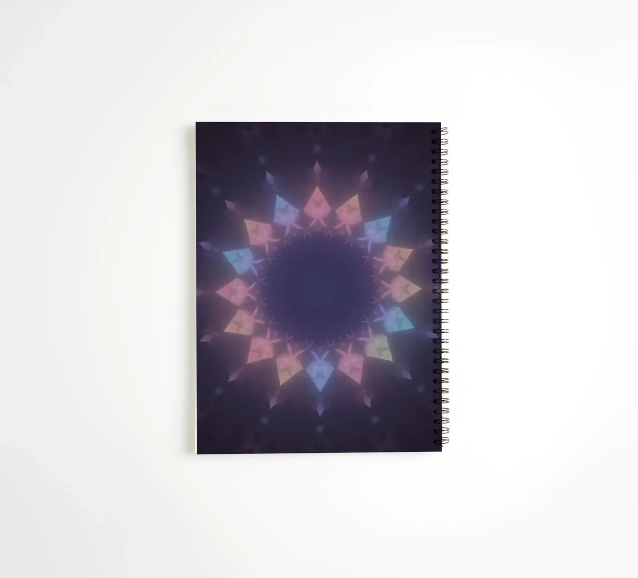 Radial Geometric Pattern with Pastel Colors spiral notebook by DesignDoodle