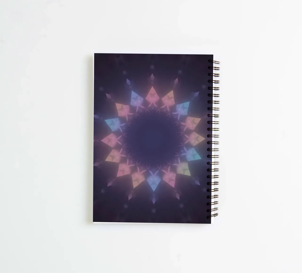 Radial Geometric Pattern with Pastel Colors spiral notebook by DesignDoodle