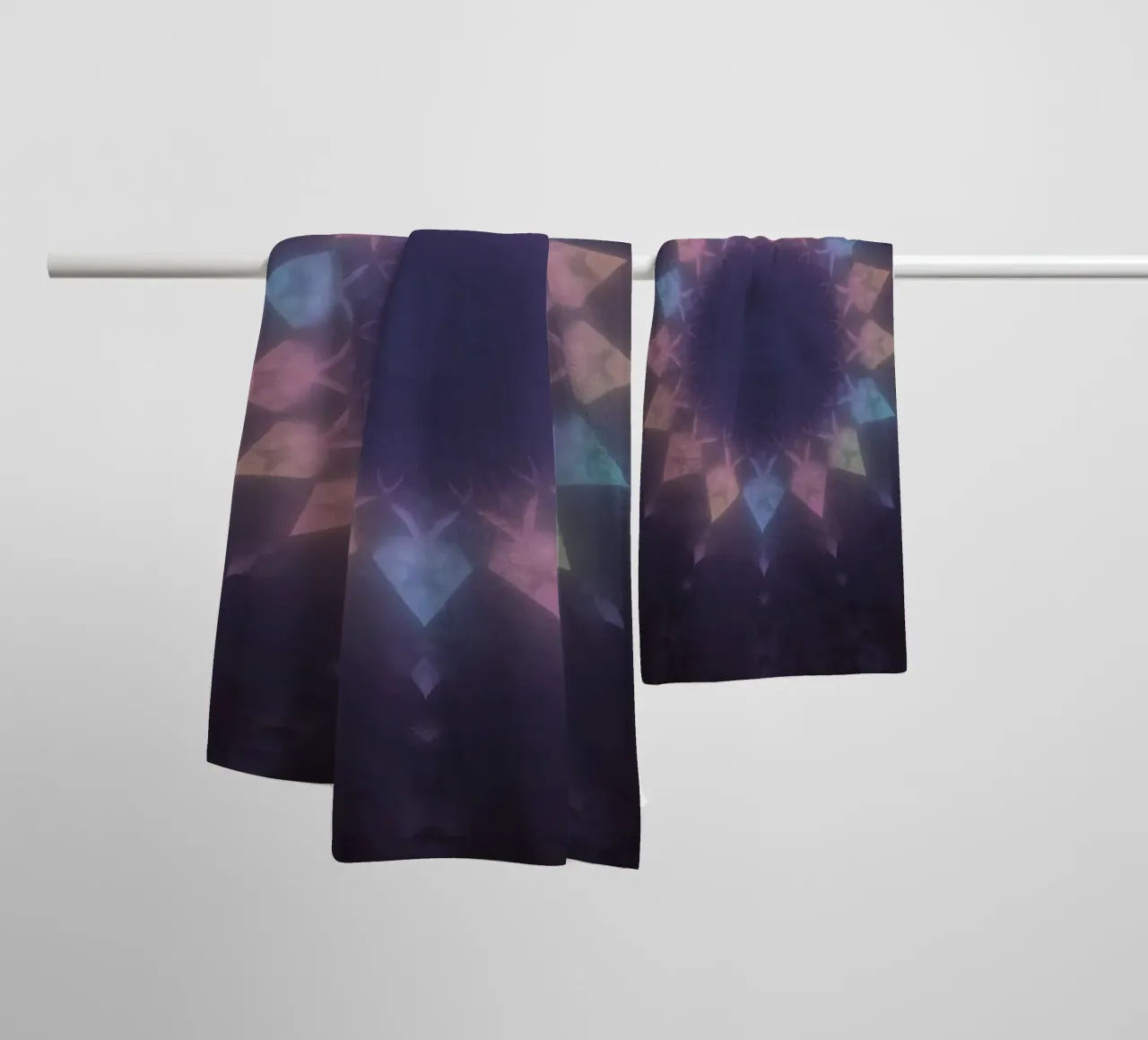 Radial Geometric Pattern with Pastel Colors towel by DesignDoodle