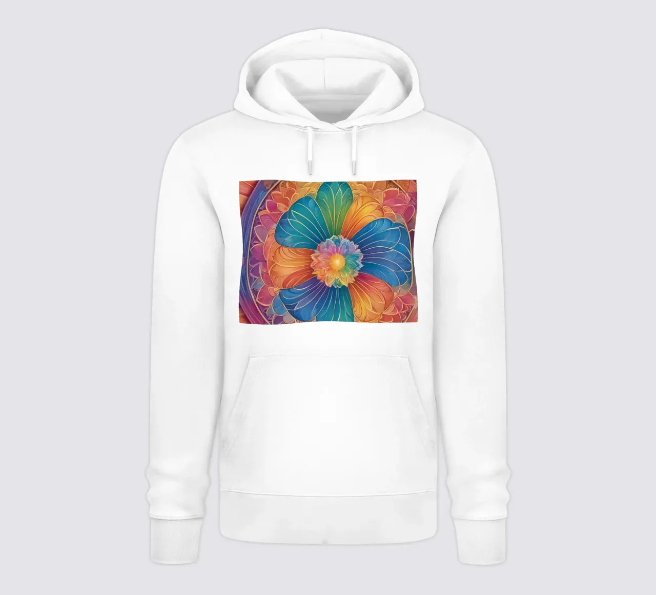 Mandala astratto arcobaleno felpa con cappuccio da DesignDoodle