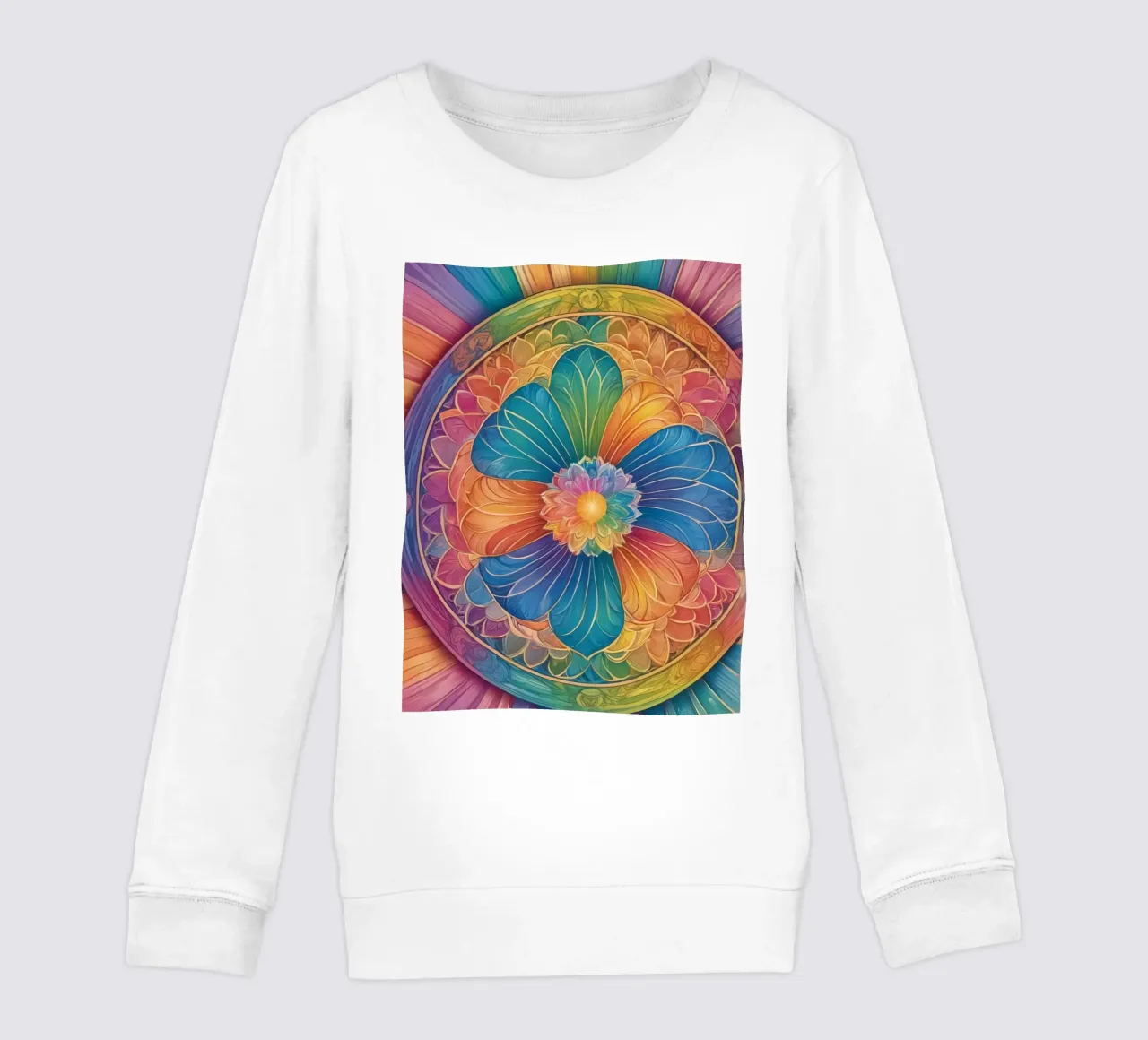 Mandala astratto arcobaleno felpa bambino da DesignDoodle