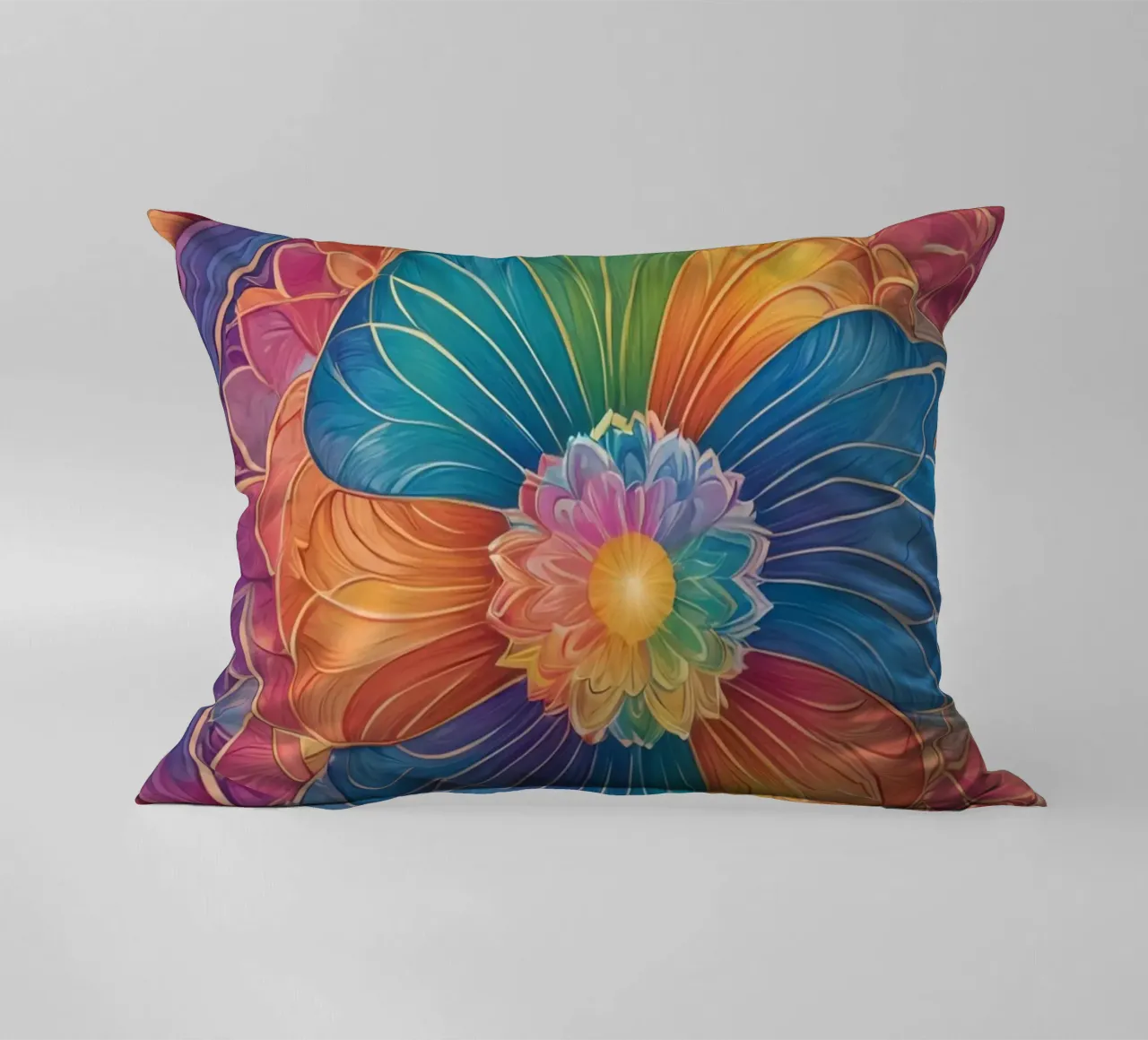 Mandala astratto arcobaleno cuscino da DesignDoodle