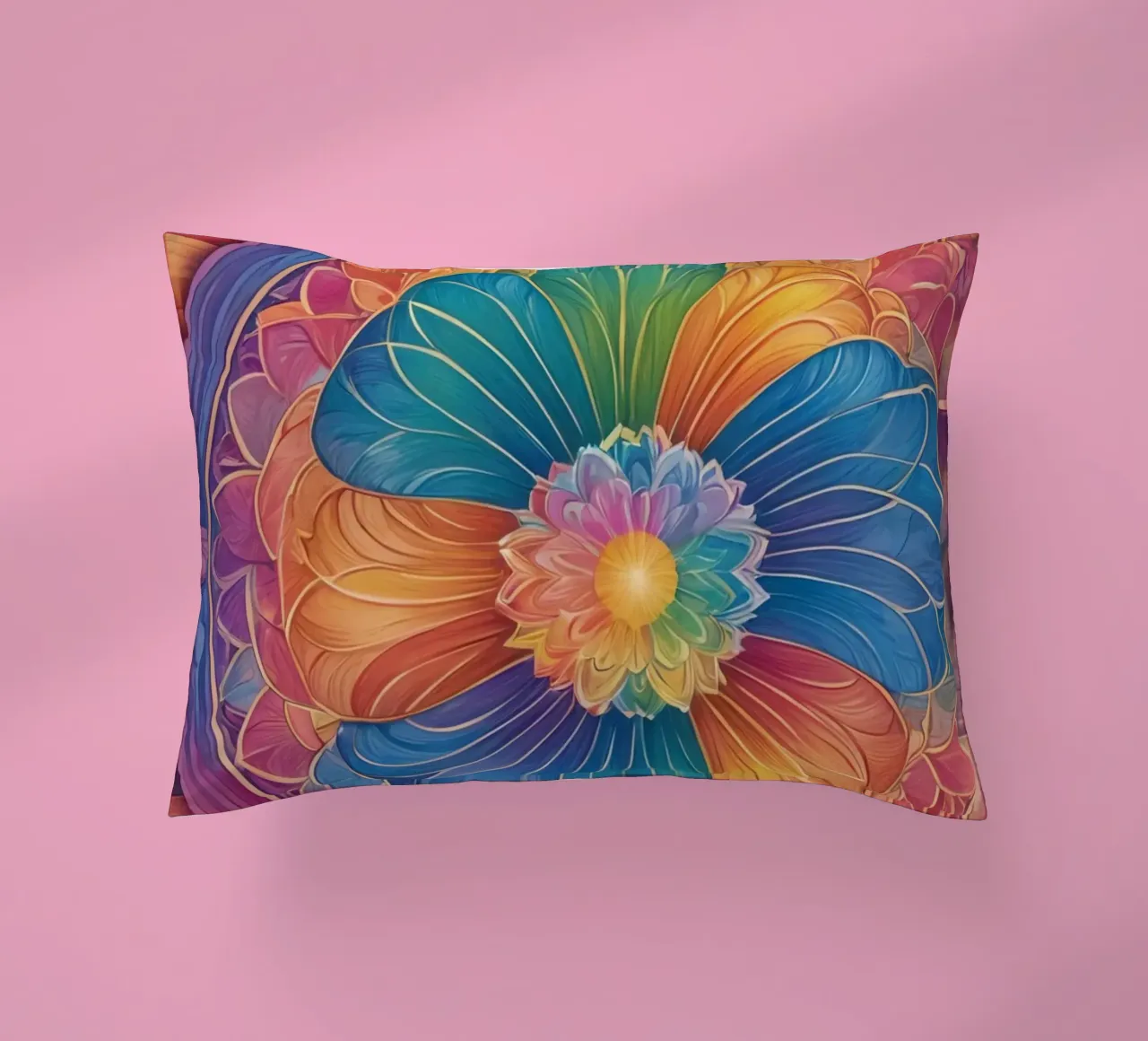 Mandala astratto arcobaleno cuscino da DesignDoodle