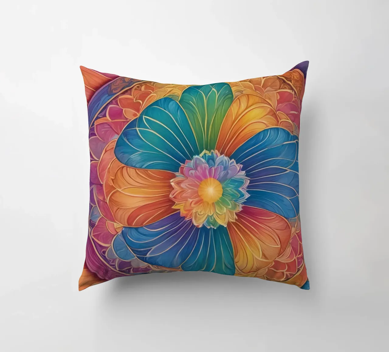 Mandala astratto arcobaleno cuscino da DesignDoodle