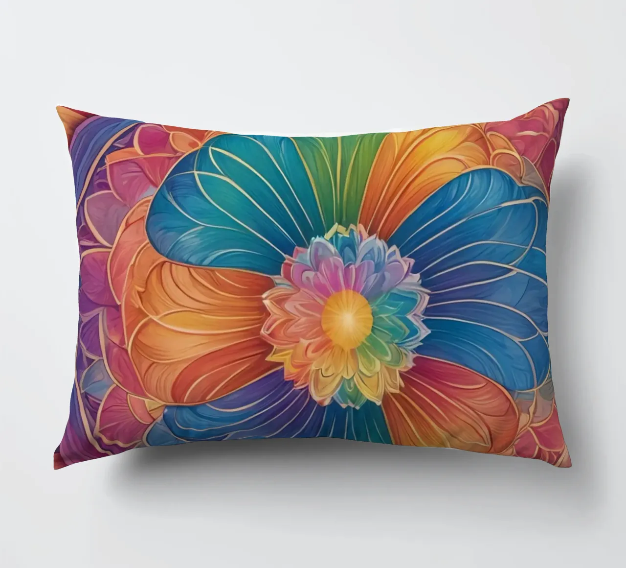 Mandala astratto arcobaleno cuscino da DesignDoodle