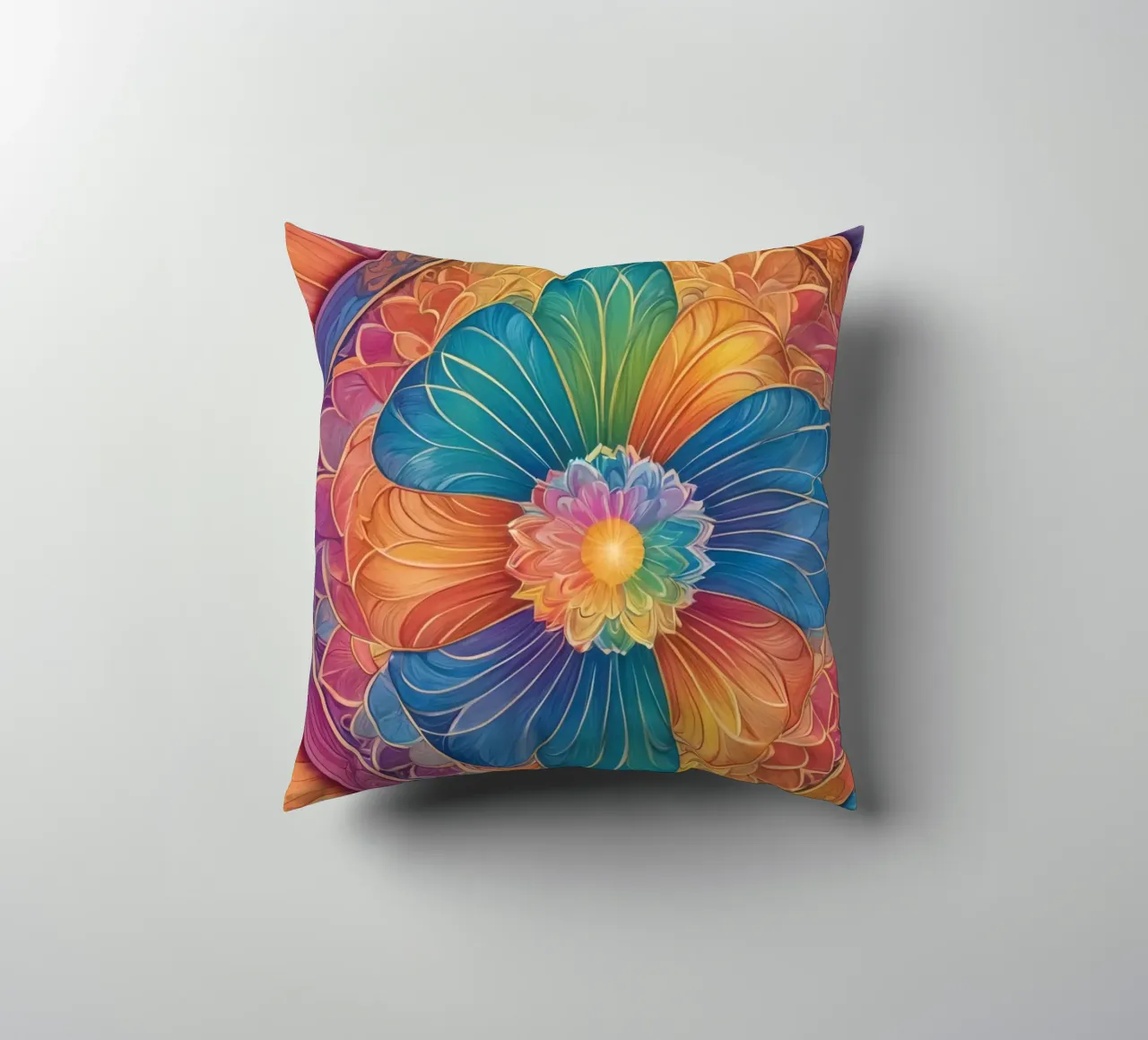 Mandala astratto arcobaleno cuscino da DesignDoodle