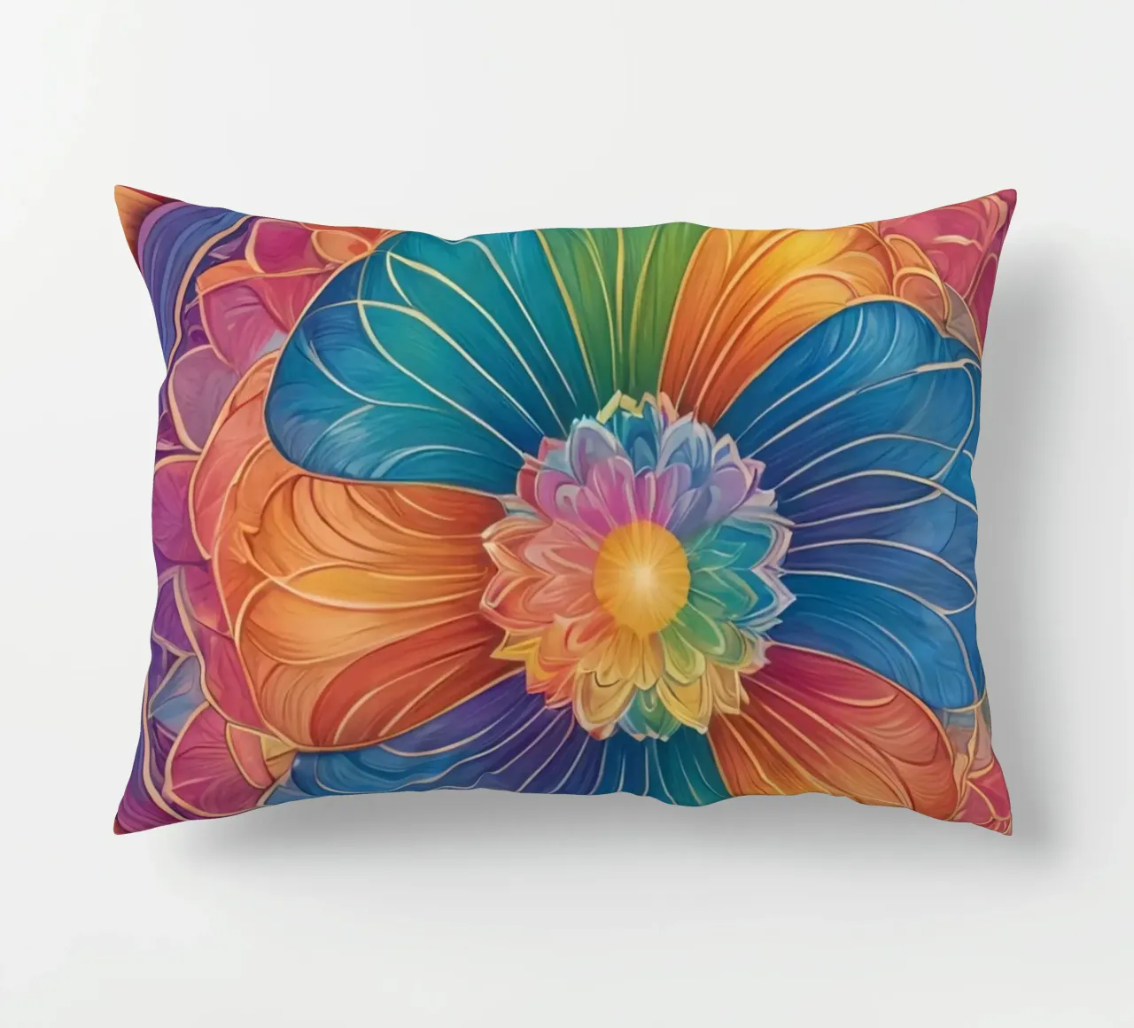 Mandala astratto arcobaleno cuscino da DesignDoodle