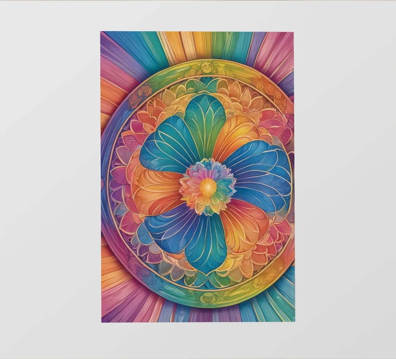 Mandala astratto arcobaleno telo in pvc da DesignDoodle