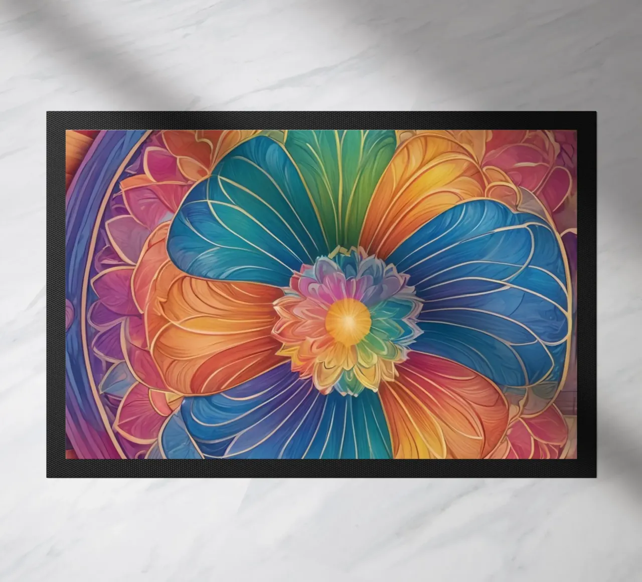 Mandala astratto arcobaleno zerbino da DesignDoodle