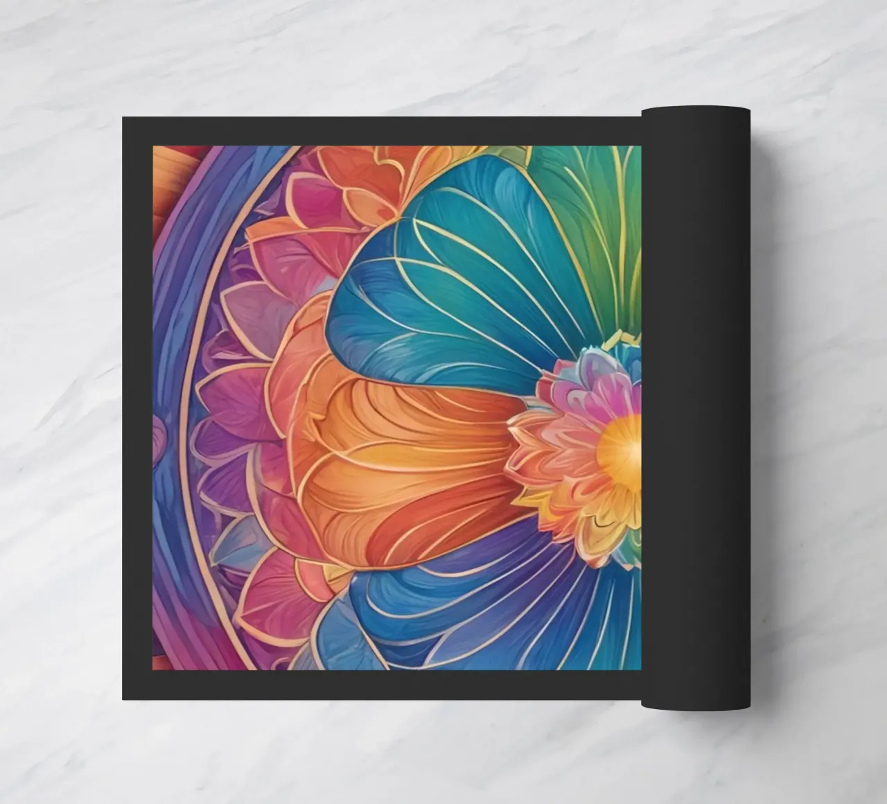 Mandala astratto arcobaleno zerbino da DesignDoodle