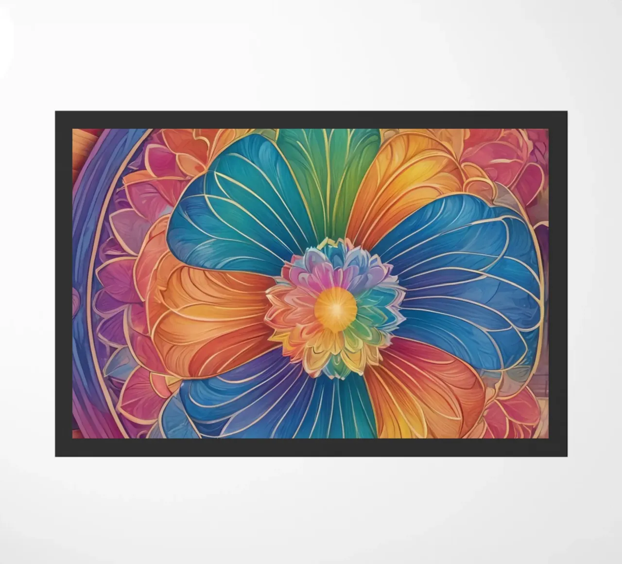 Mandala astratto arcobaleno zerbino da DesignDoodle