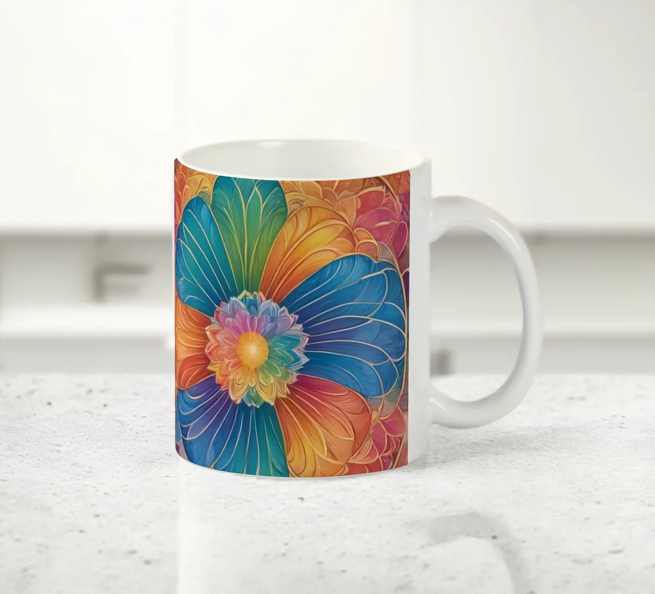 Abstract Regenboog Mandala Ontwerp keramische mok van DesignDoodle