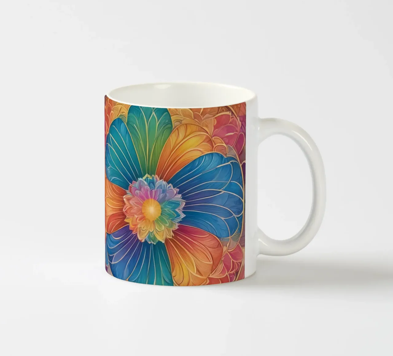Abstract Regenboog Mandala Ontwerp keramische mok van DesignDoodle