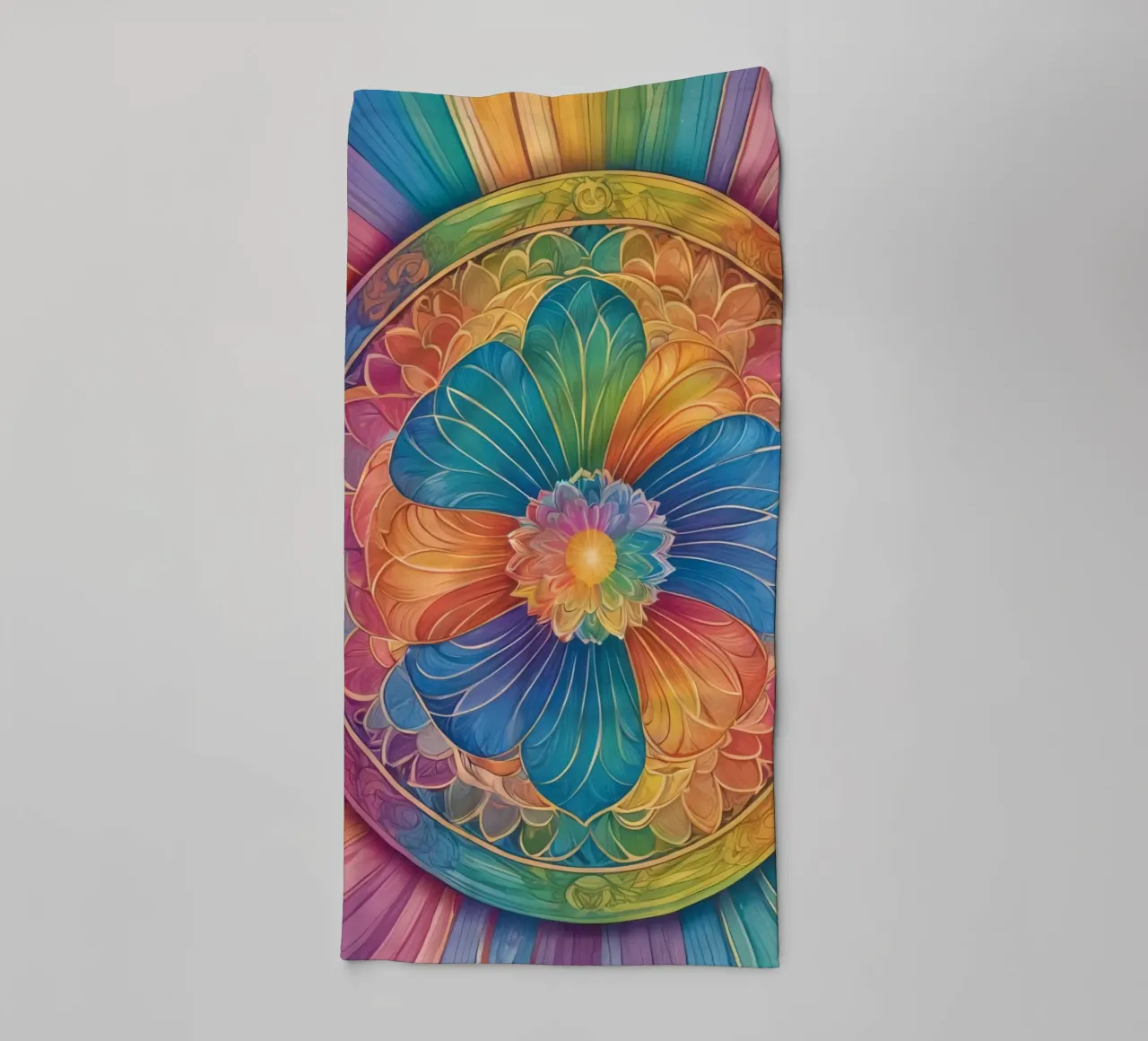 Abstract Regenboog Mandala Ontwerp badhanddoek van DesignDoodle