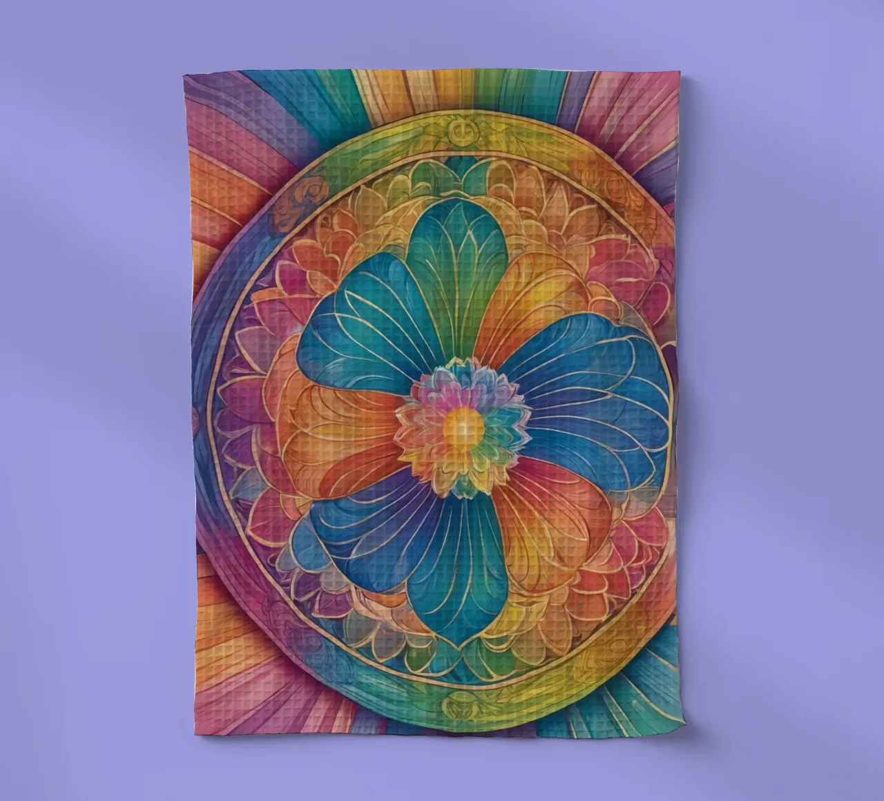 Mandala astratto arcobaleno canovaccio da cucina da DesignDoodle