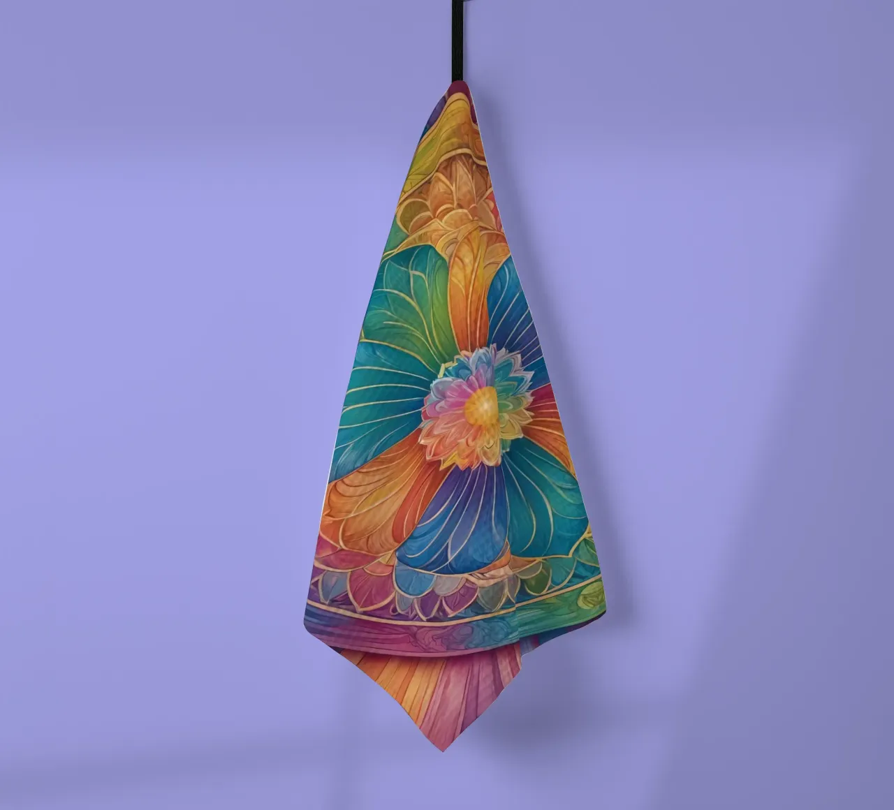 Mandala astratto arcobaleno canovaccio da cucina da DesignDoodle