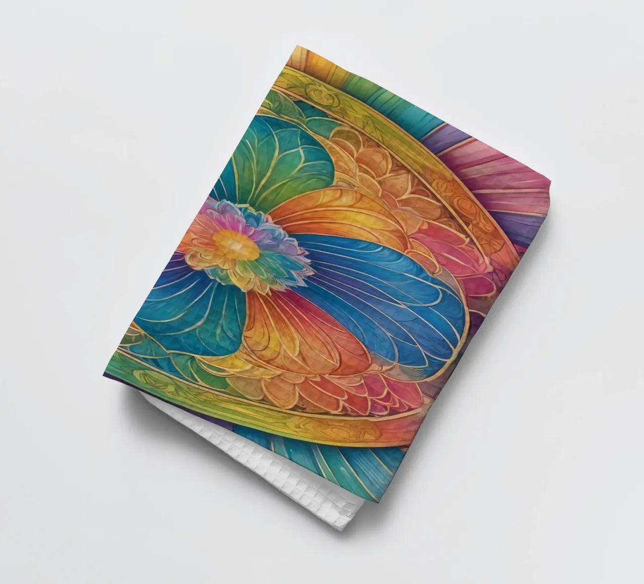 Mandala astratto arcobaleno canovaccio da cucina da DesignDoodle