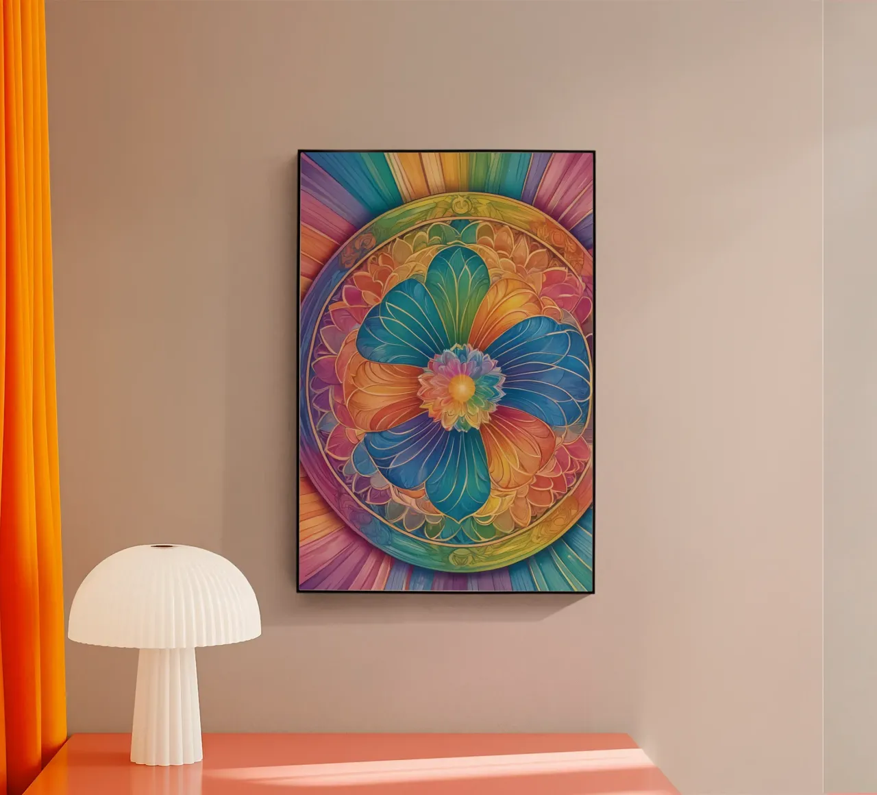 Mandala astratto arcobaleno plexiglass da DesignDoodle