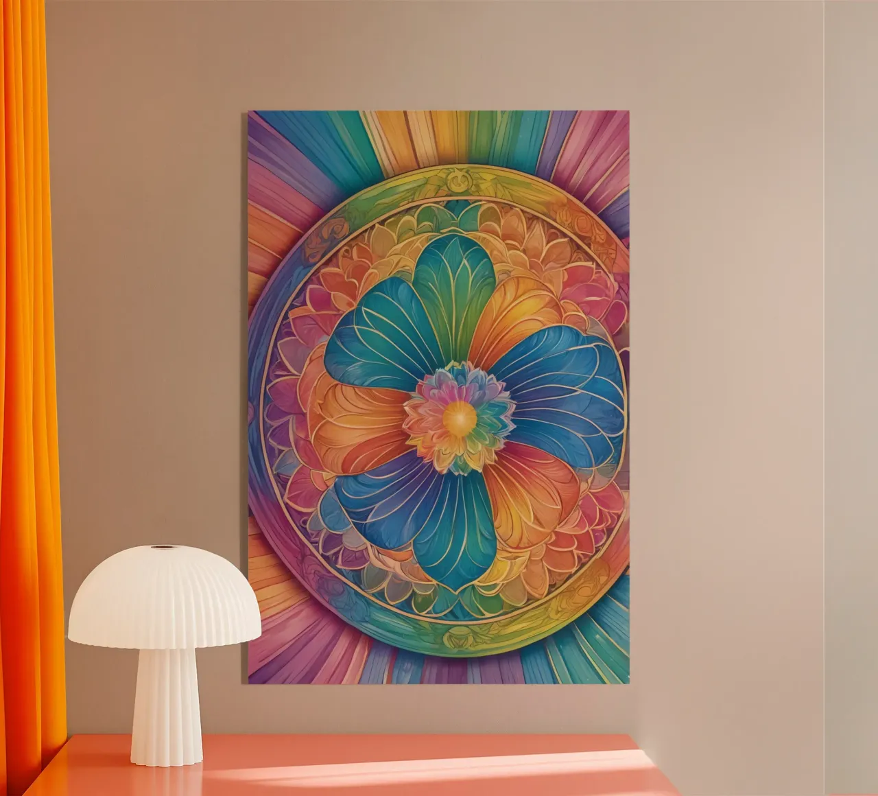 Mandala astratto arcobaleno plexiglass da DesignDoodle
