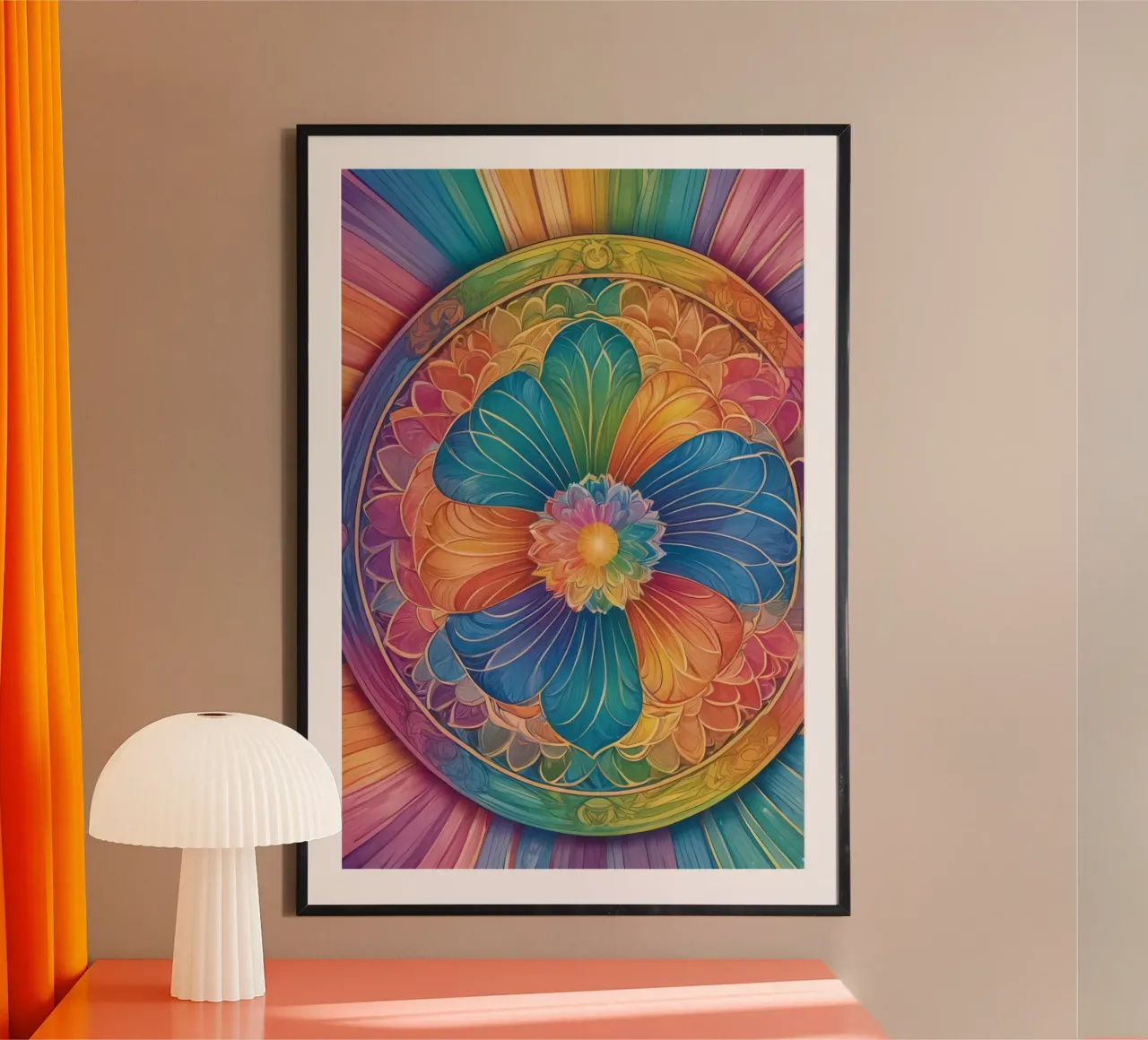 Mandala astratto arcobaleno carta hahnemühle da DesignDoodle