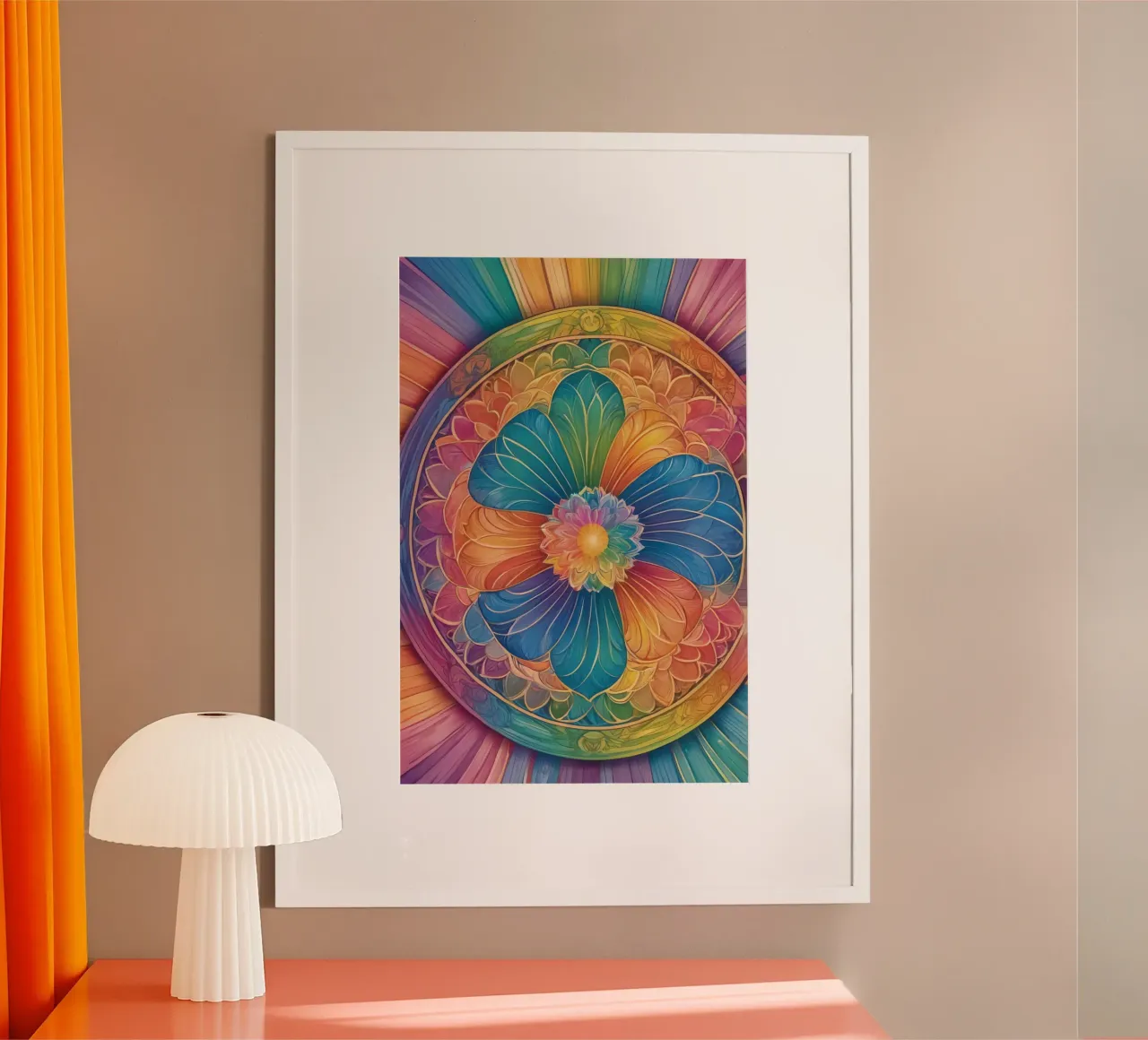 Mandala astratto arcobaleno carta hahnemühle da DesignDoodle