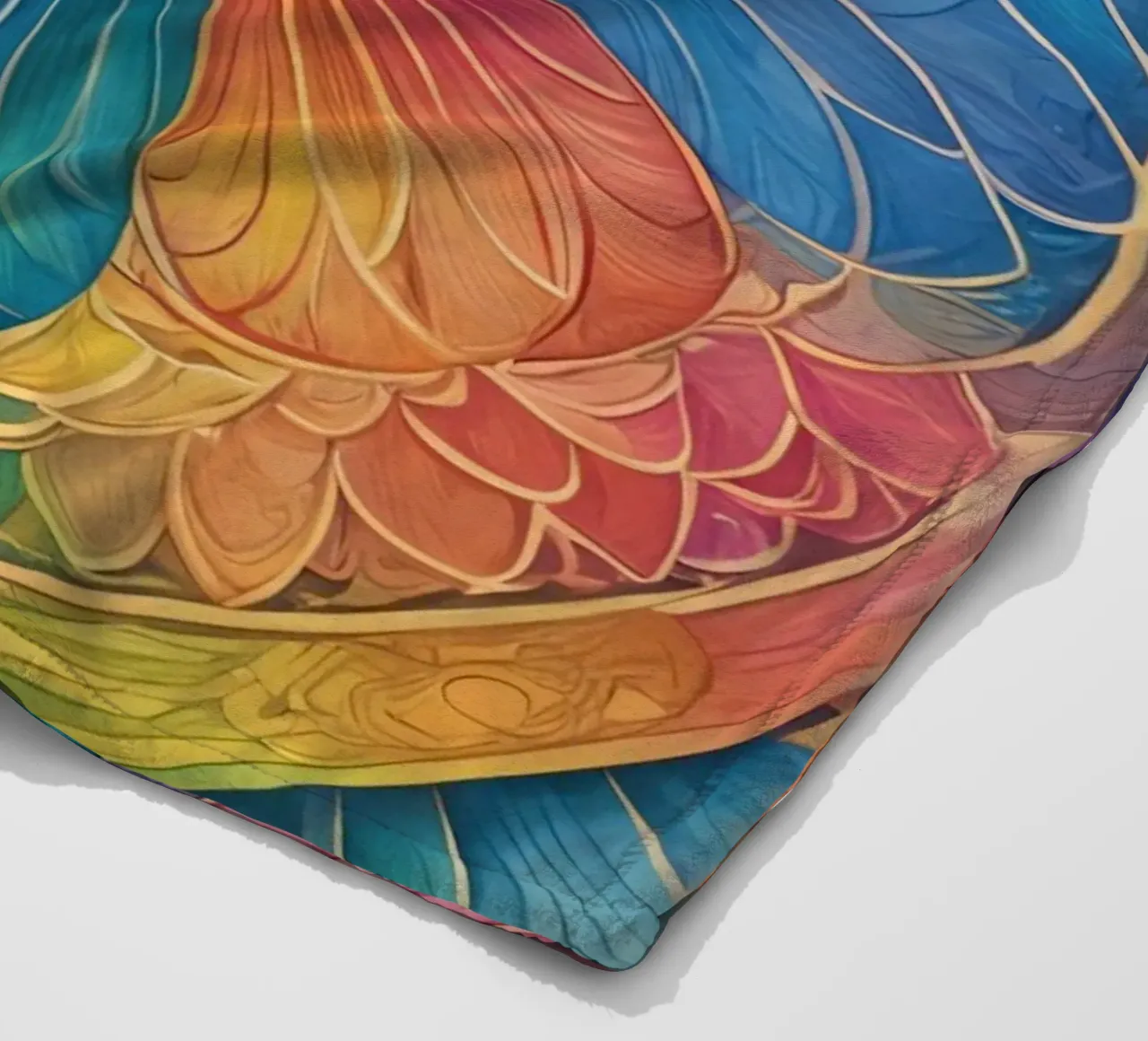 Mandala astratto arcobaleno coperta in pile da DesignDoodle
