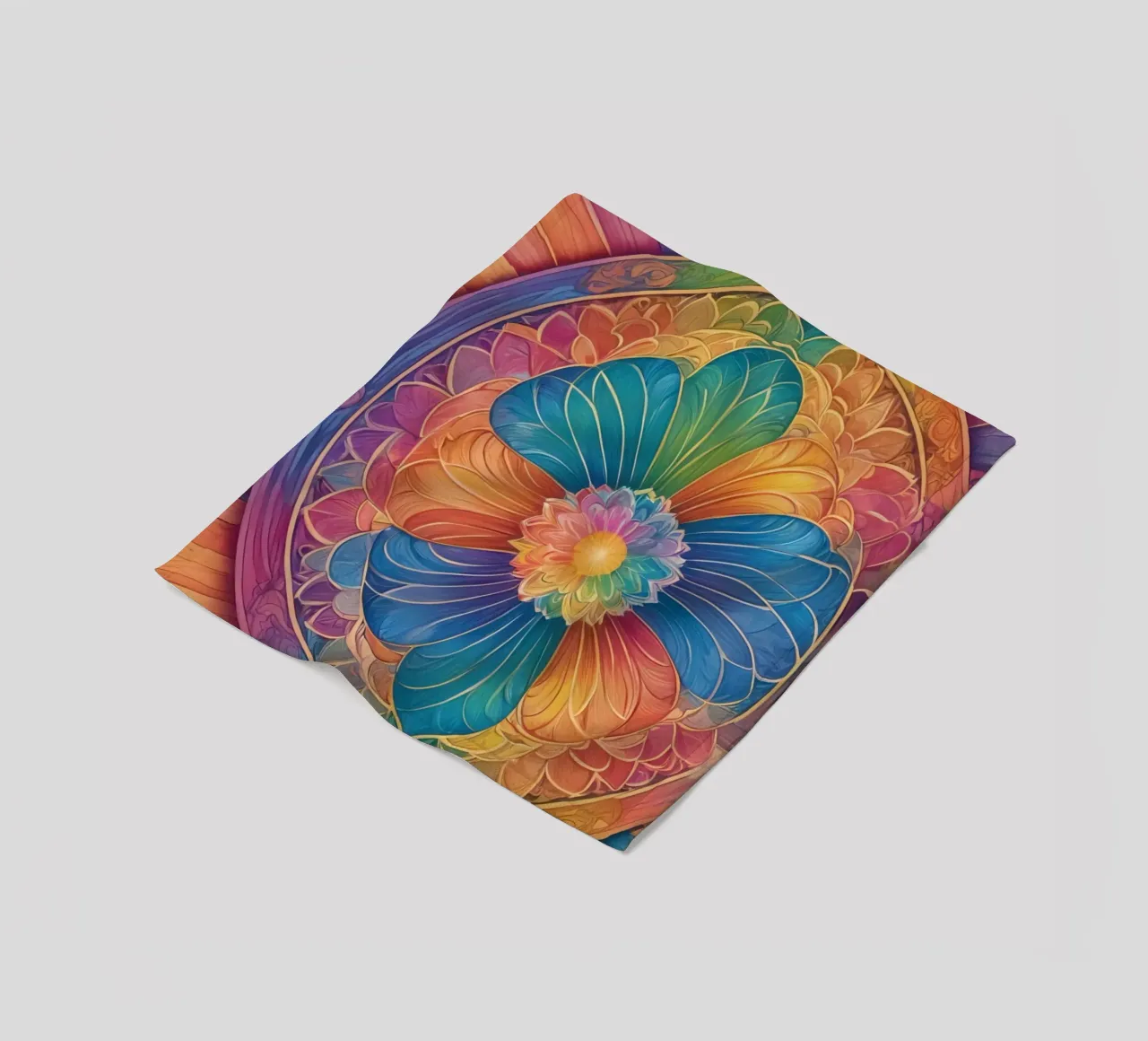 Mandala astratto arcobaleno coperta in pile da DesignDoodle