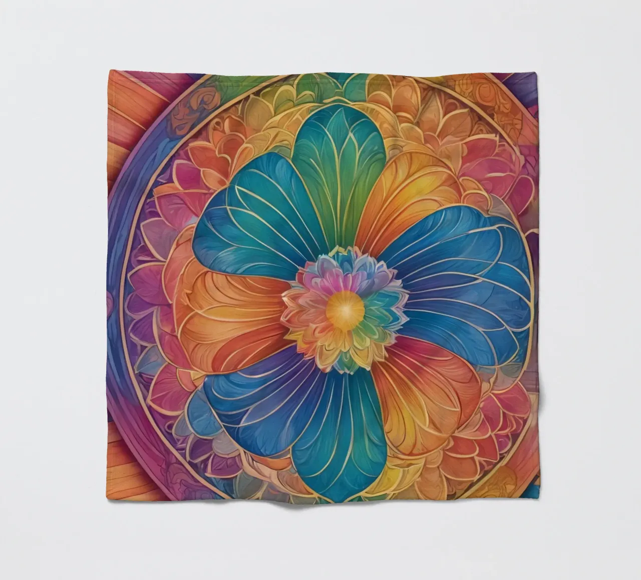 Mandala astratto arcobaleno coperta in pile da DesignDoodle