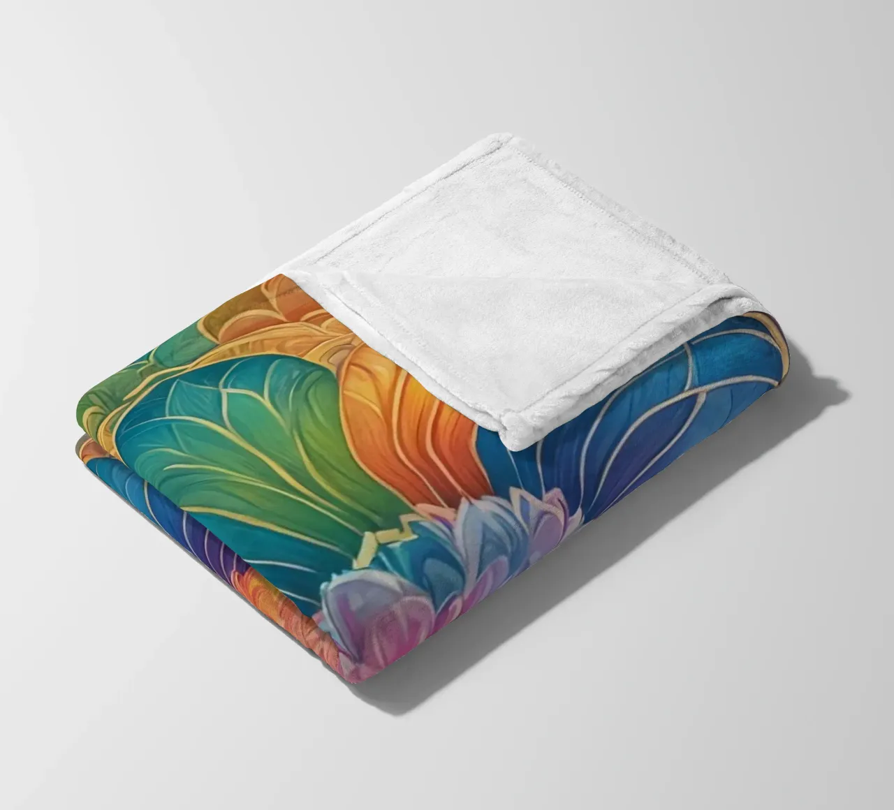 Mandala astratto arcobaleno coperta in pile da DesignDoodle