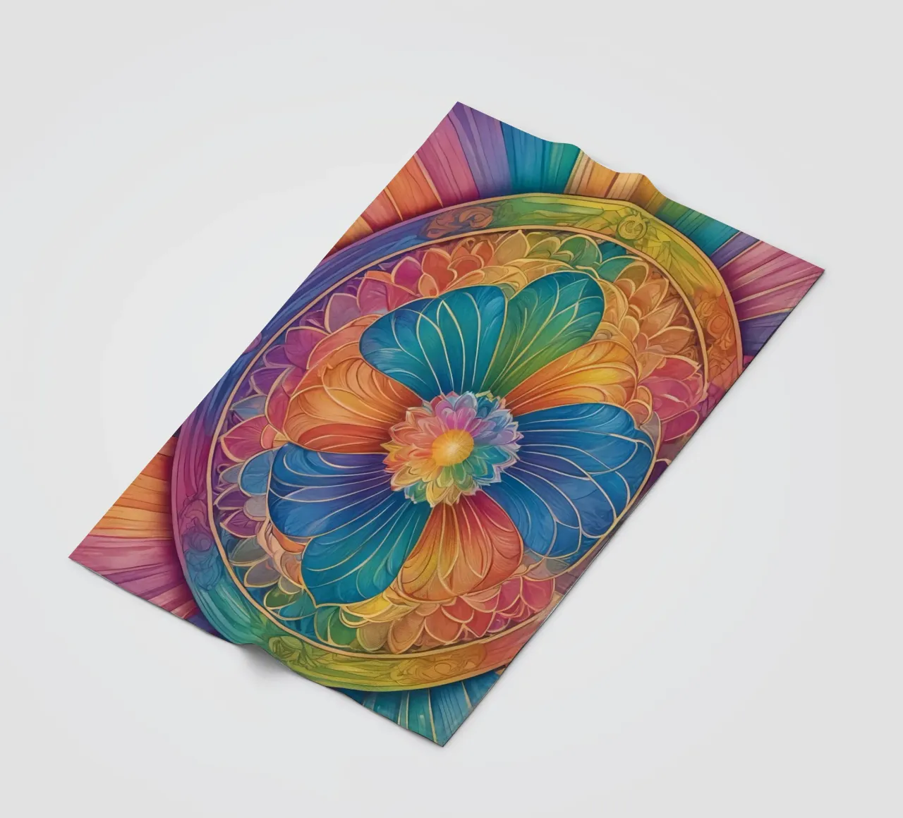 Mandala astratto arcobaleno coperta in pile da DesignDoodle