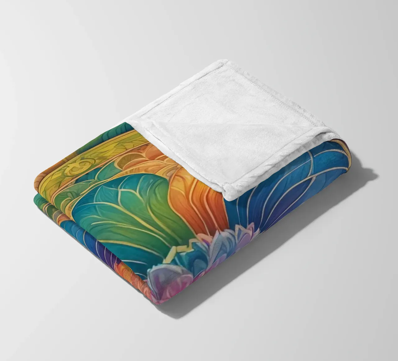 Mandala astratto arcobaleno coperta in pile da DesignDoodle