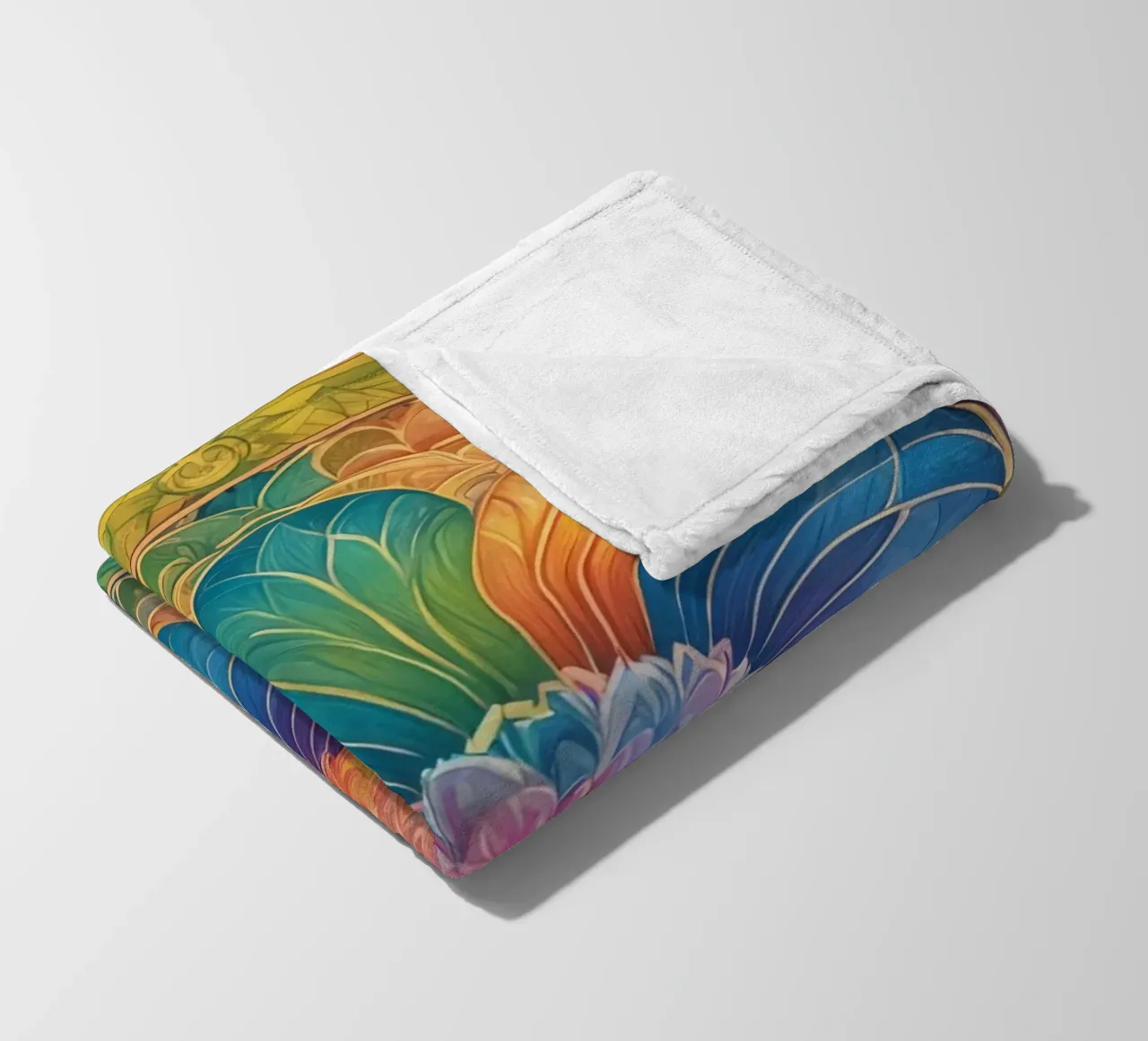 Mandala astratto arcobaleno coperta in pile da DesignDoodle