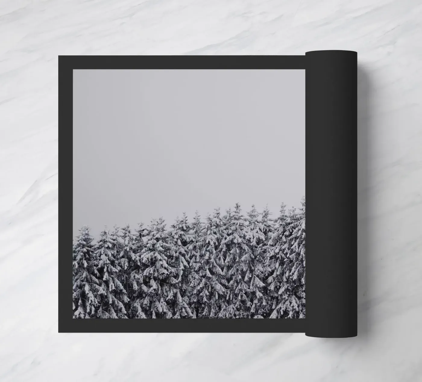 Snow-covered trees doormat by Fjöllart