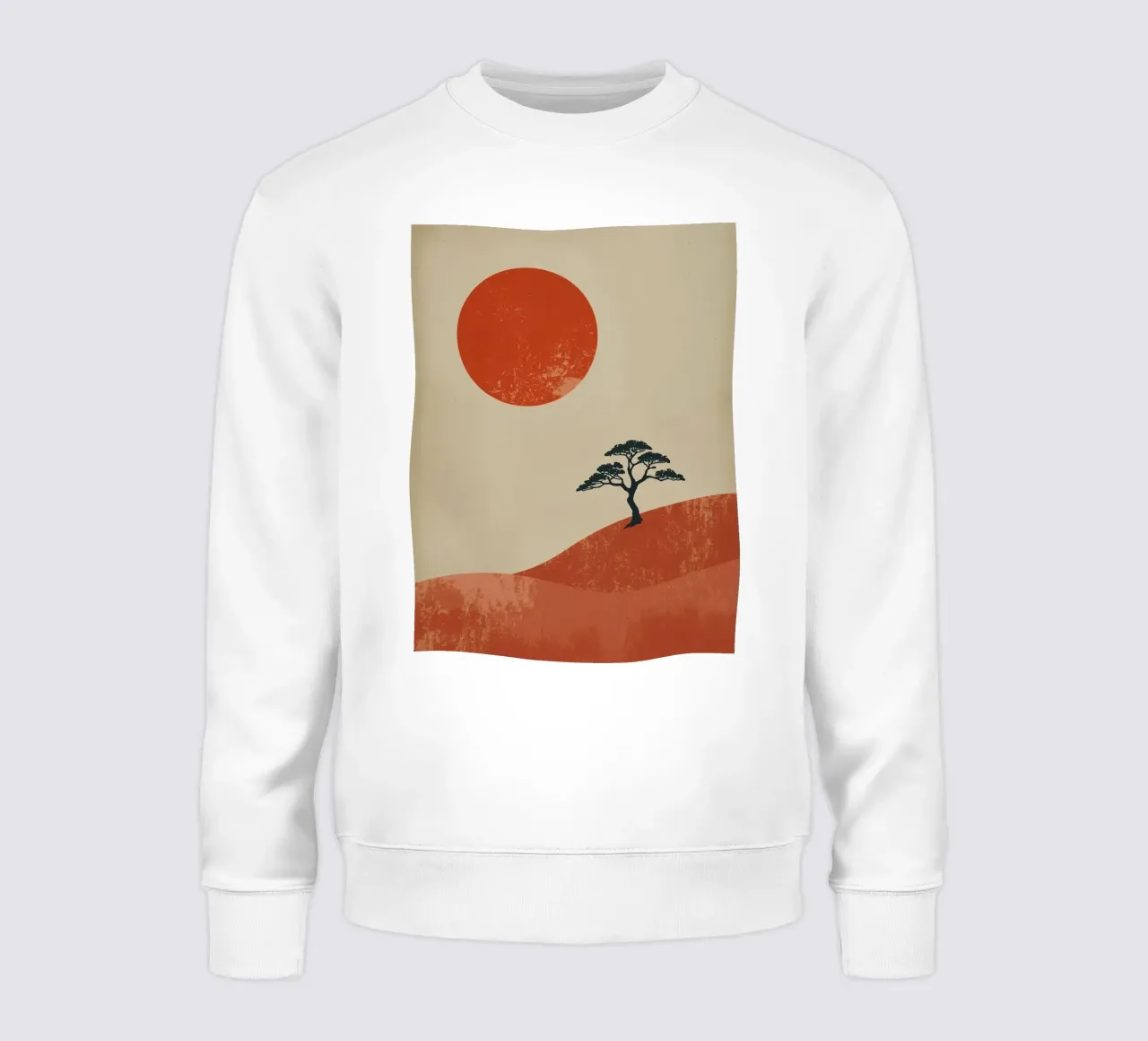 Sole rosso e albero sulle colline felpa da DesignDoodle