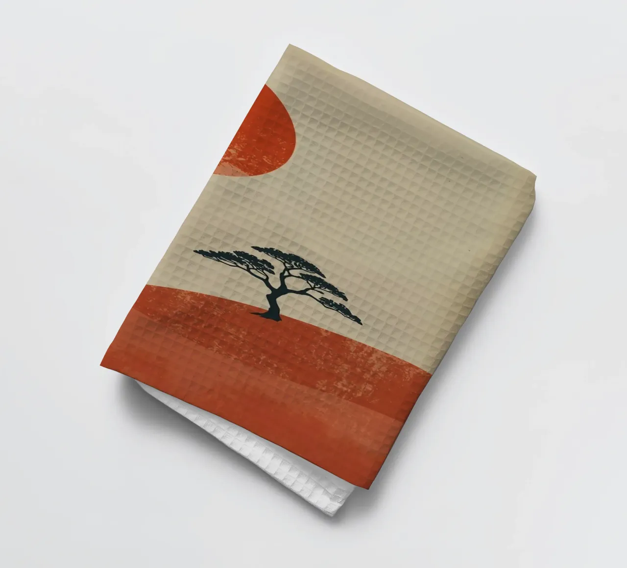 Sole rosso e albero sulle colline canovaccio da cucina da DesignDoodle