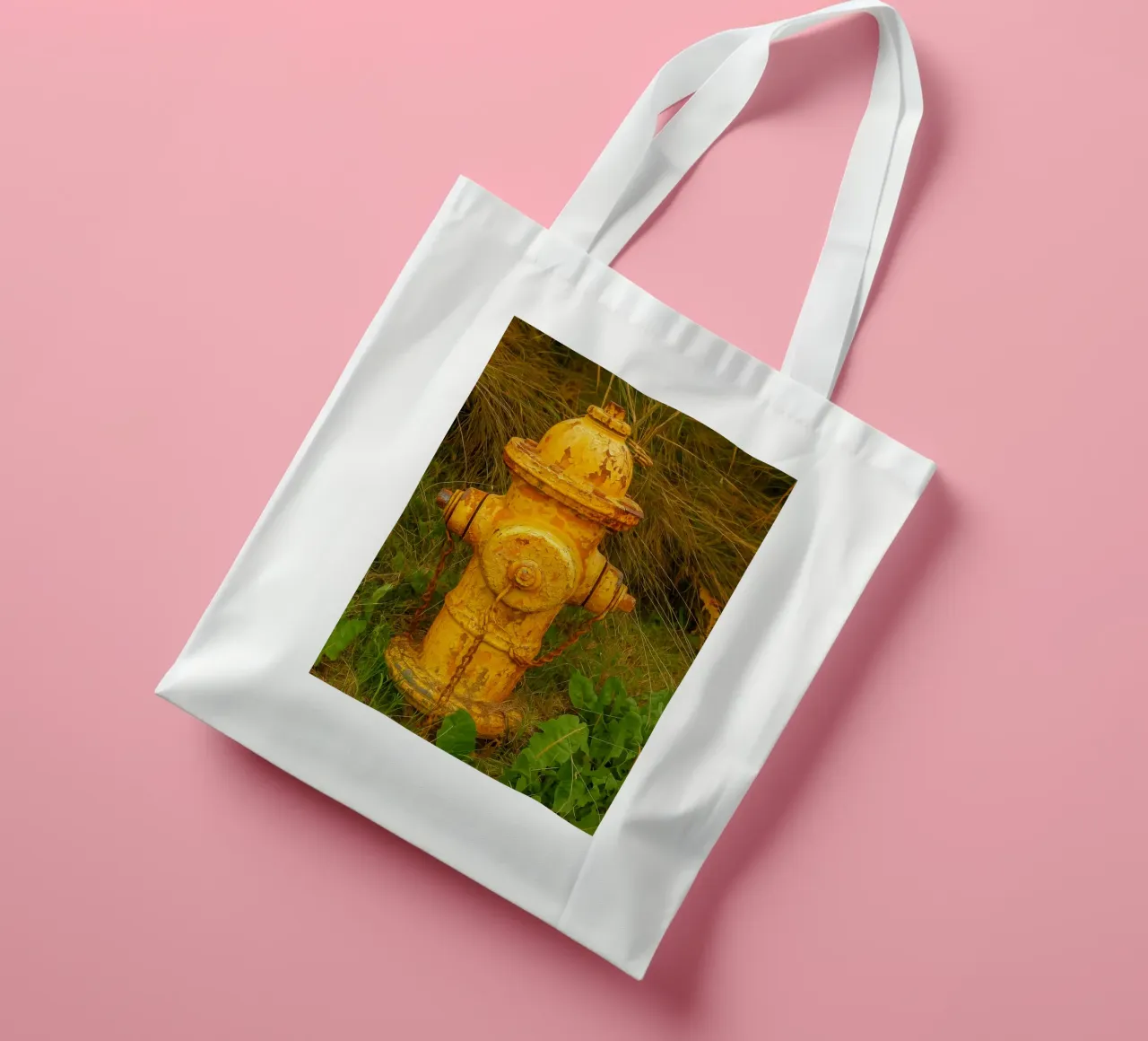 vecchio idrante arrugginito borsa in juta da tamarind