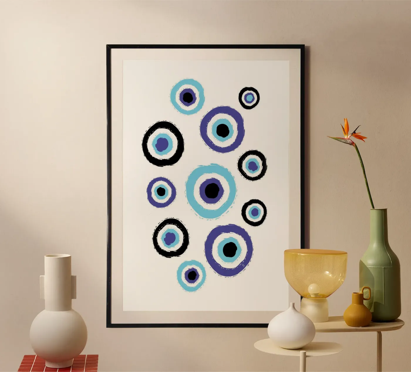 Occhi maligni blu funky poster da Martina