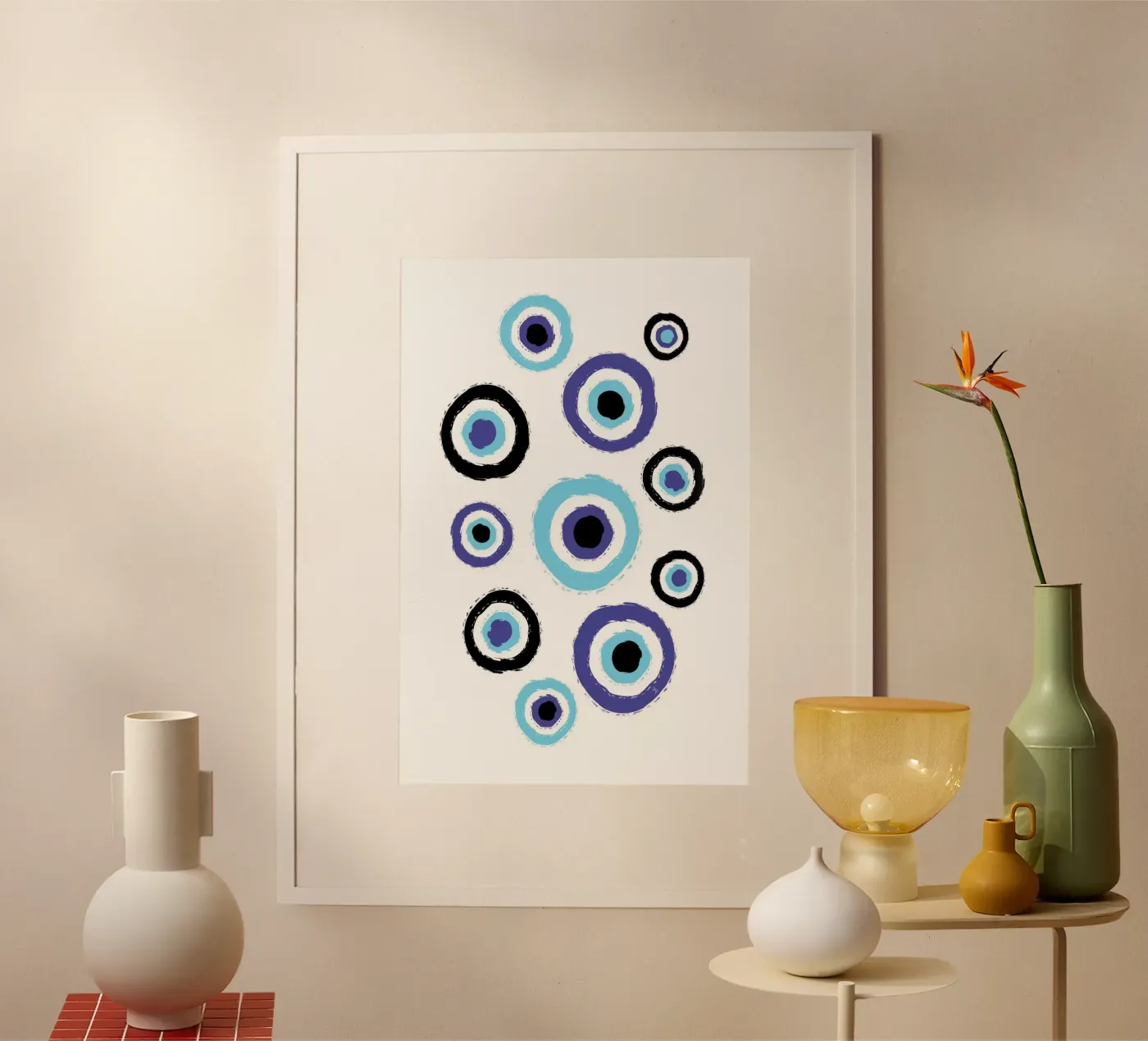 Occhi maligni blu funky poster da Martina