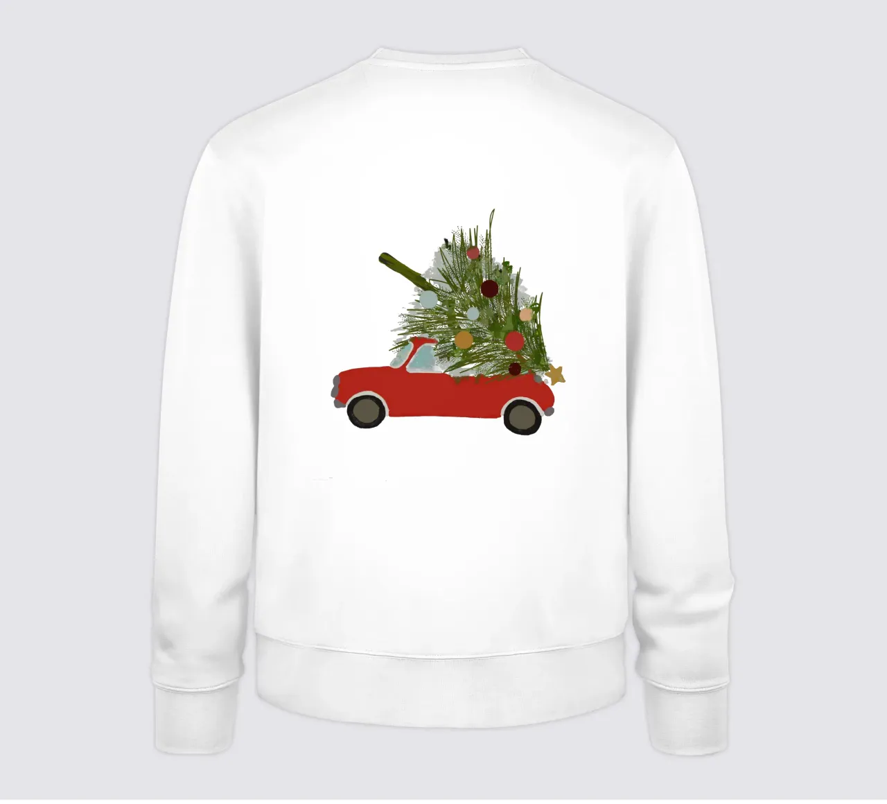 Auto natalizia retrò con albero di Natale sul tetto Rosso felpa da Alisa Knöß