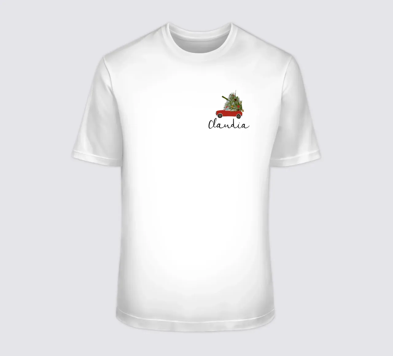 Auto natalizia retrò con albero di Natale sul tetto Rosso t-shirt da Alisa Knöß