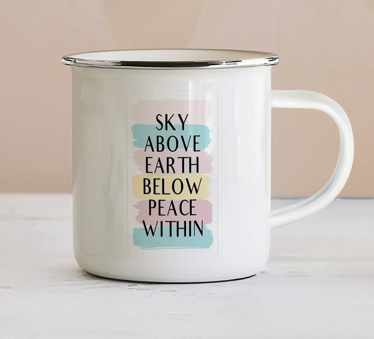 Il cielo sopra, la pace dentro Citazione positiva tazza in smalto da Martina