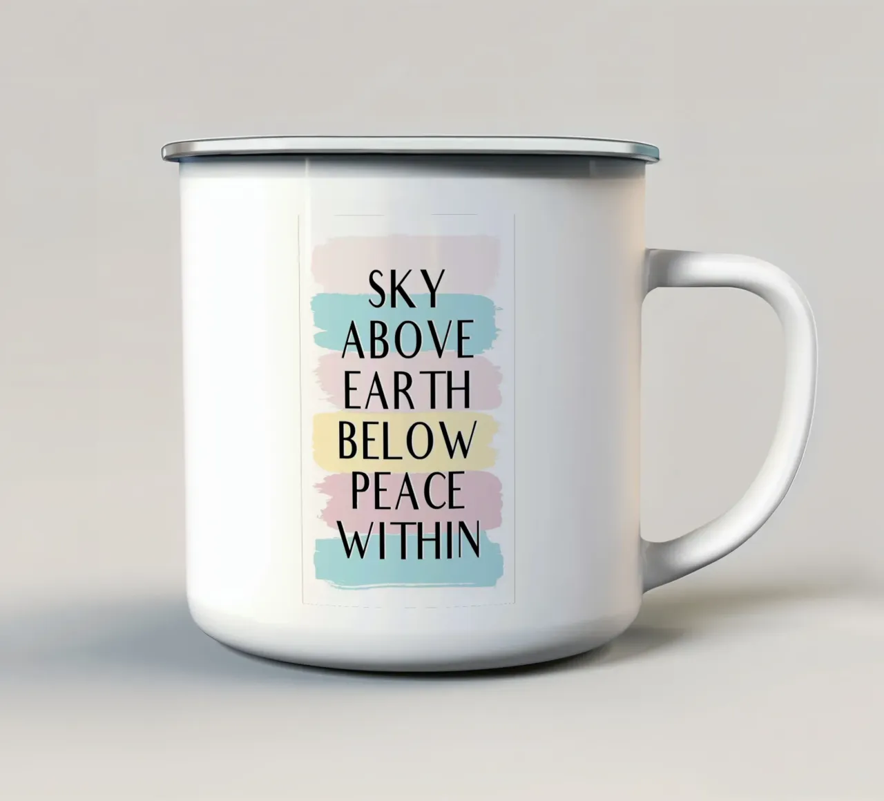 Il cielo sopra, la pace dentro Citazione positiva tazza in smalto da Martina