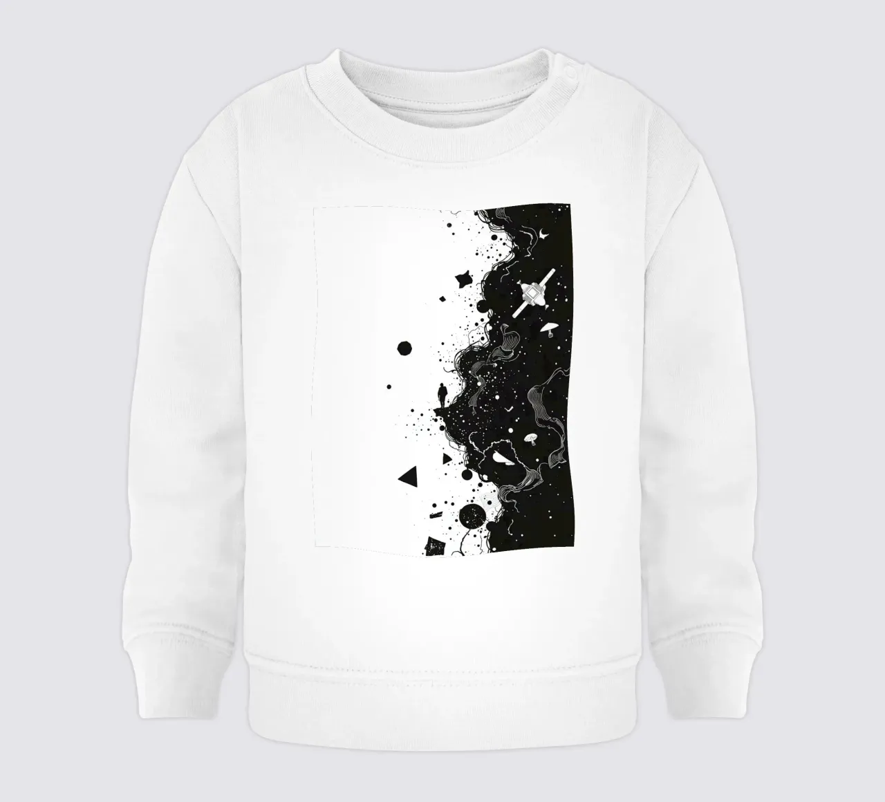 Silhouette sul bordo della scogliera con forme celestiali astratte felpa neonato da DesignDoodle
